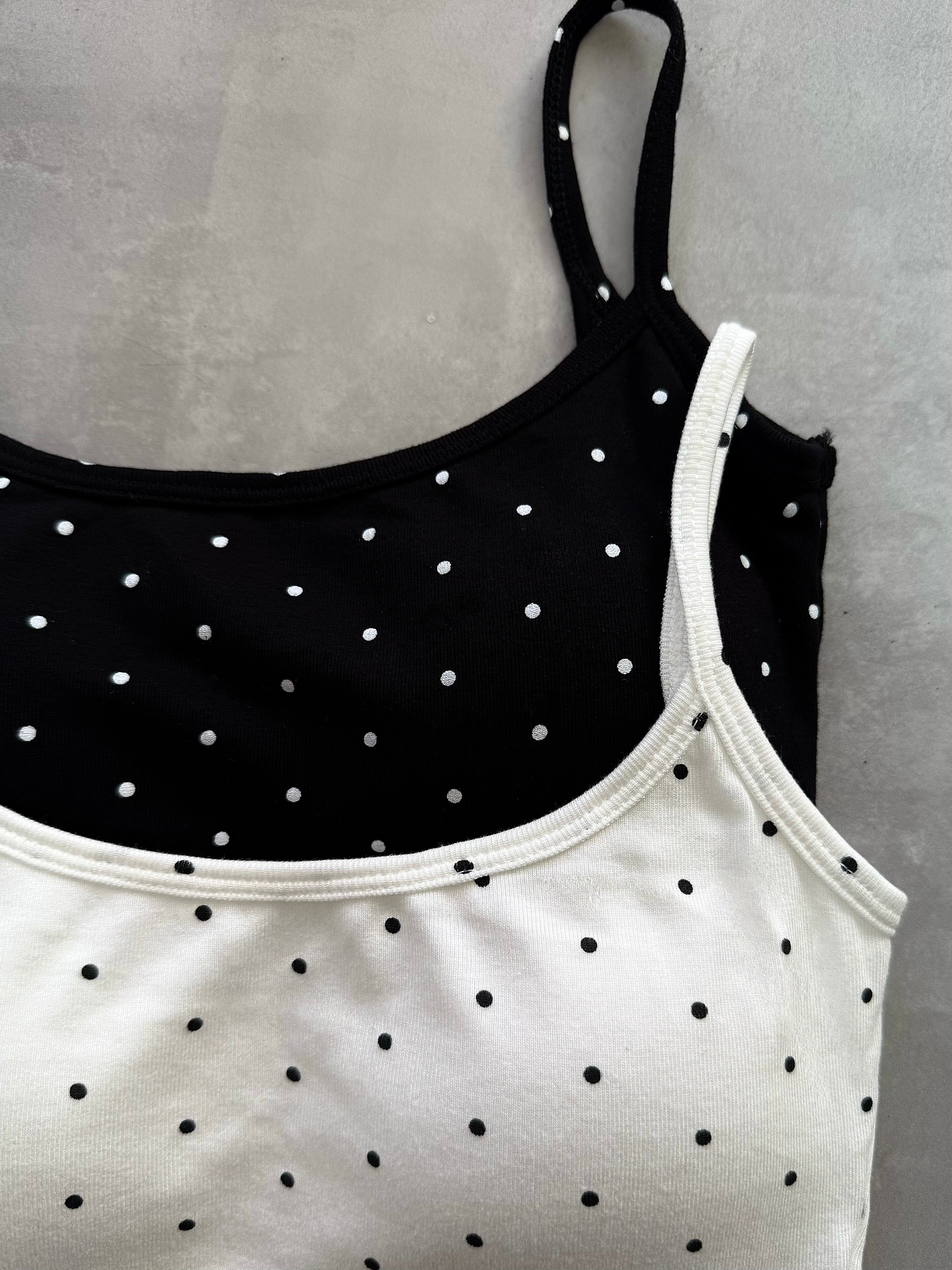 Dot pattern camisole with inner bra