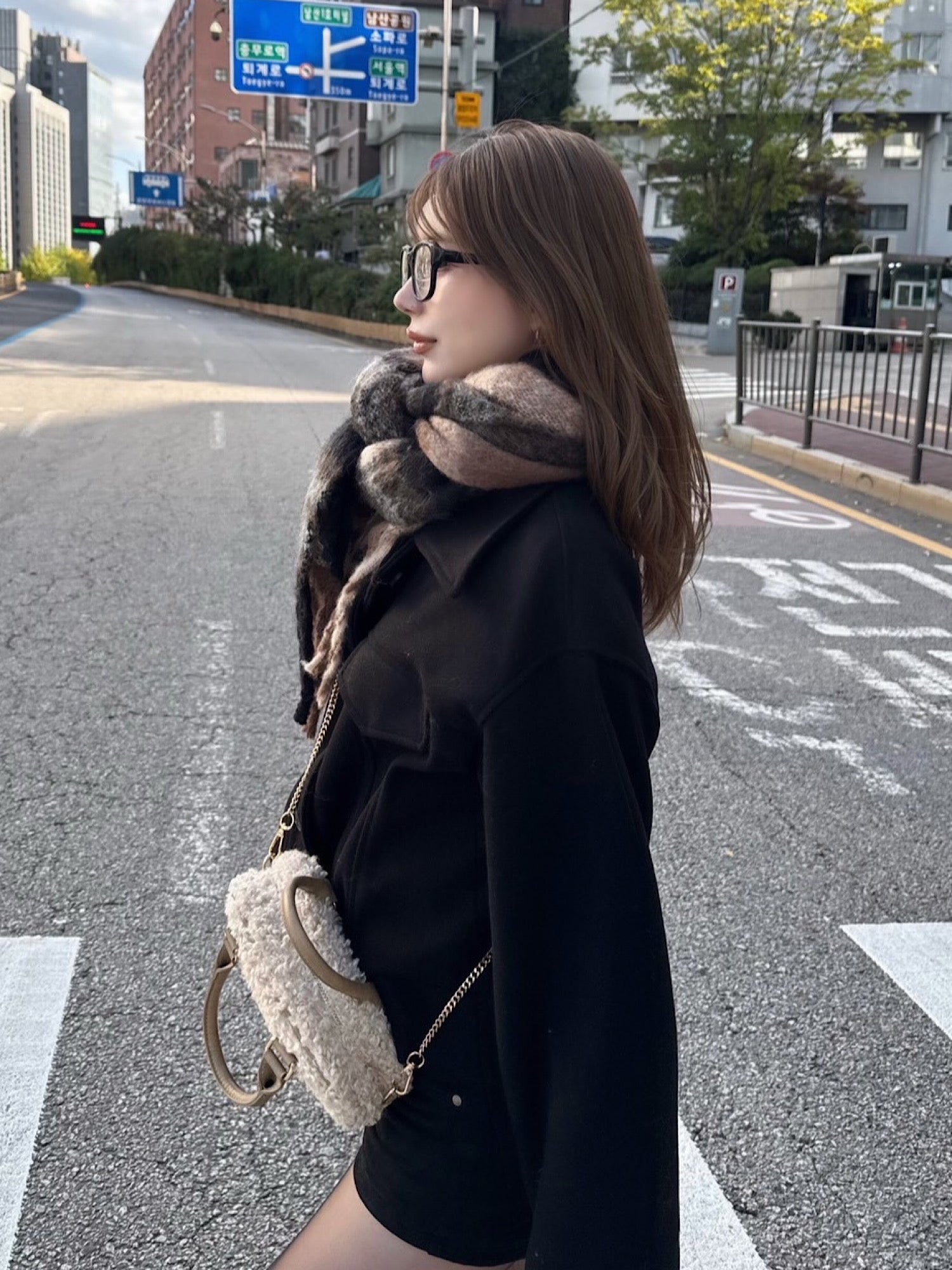 【予約】Multi check fringe stall/muffler(12月中旬〜下旬発送予定)