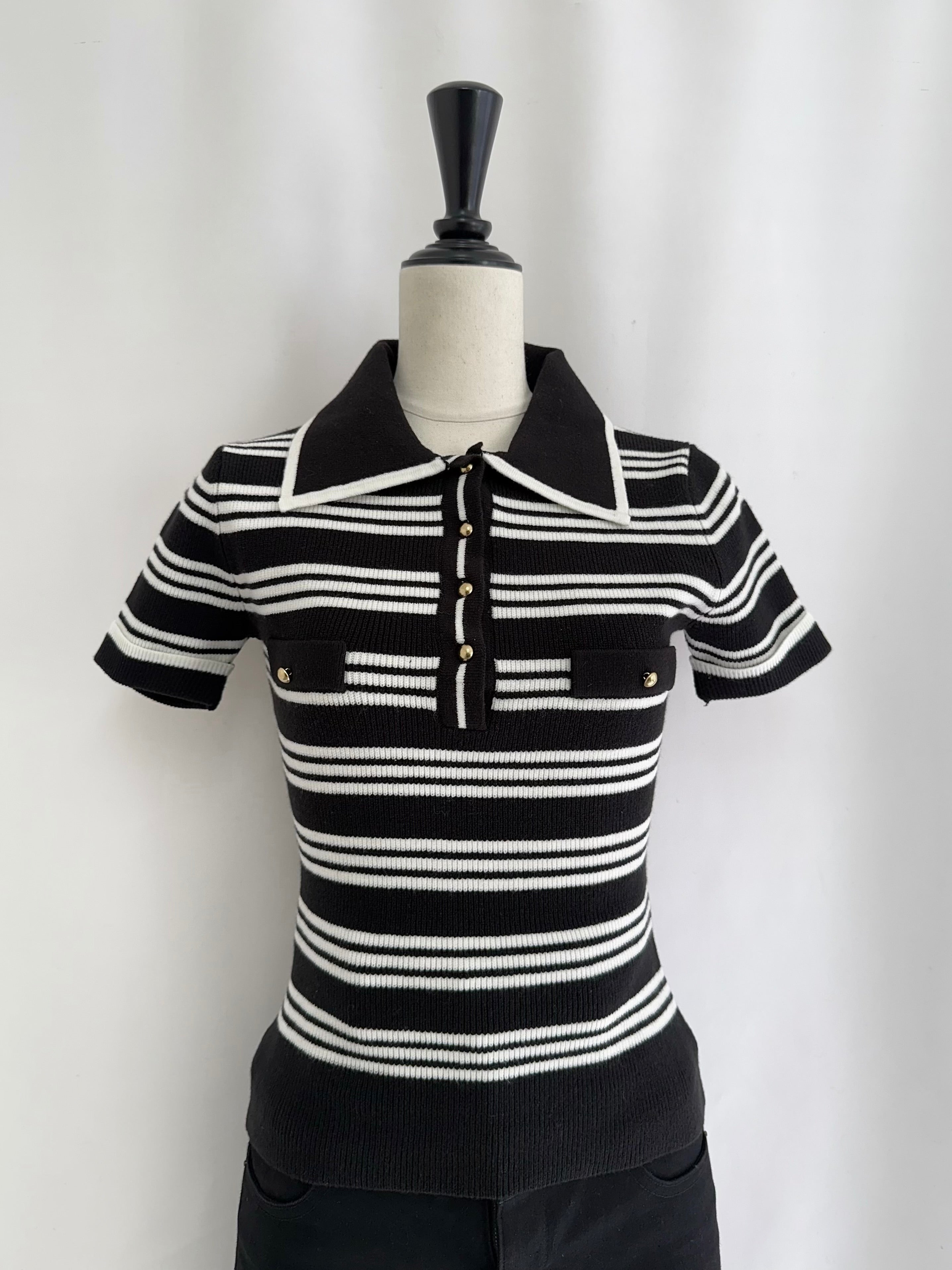 【予約】Big collar half sleeve rib knit(6月下旬発送予定)