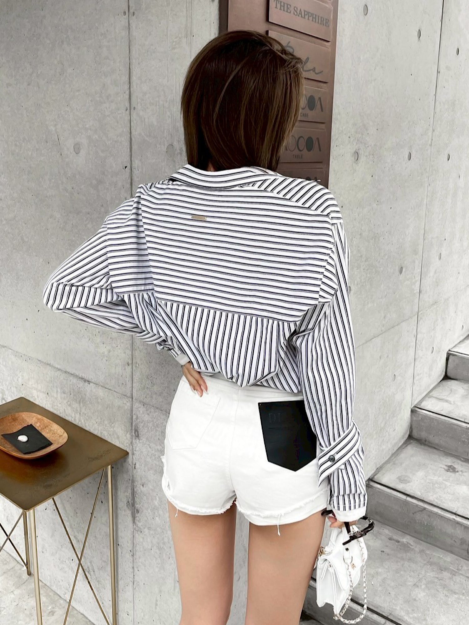 Waist design denim shorts