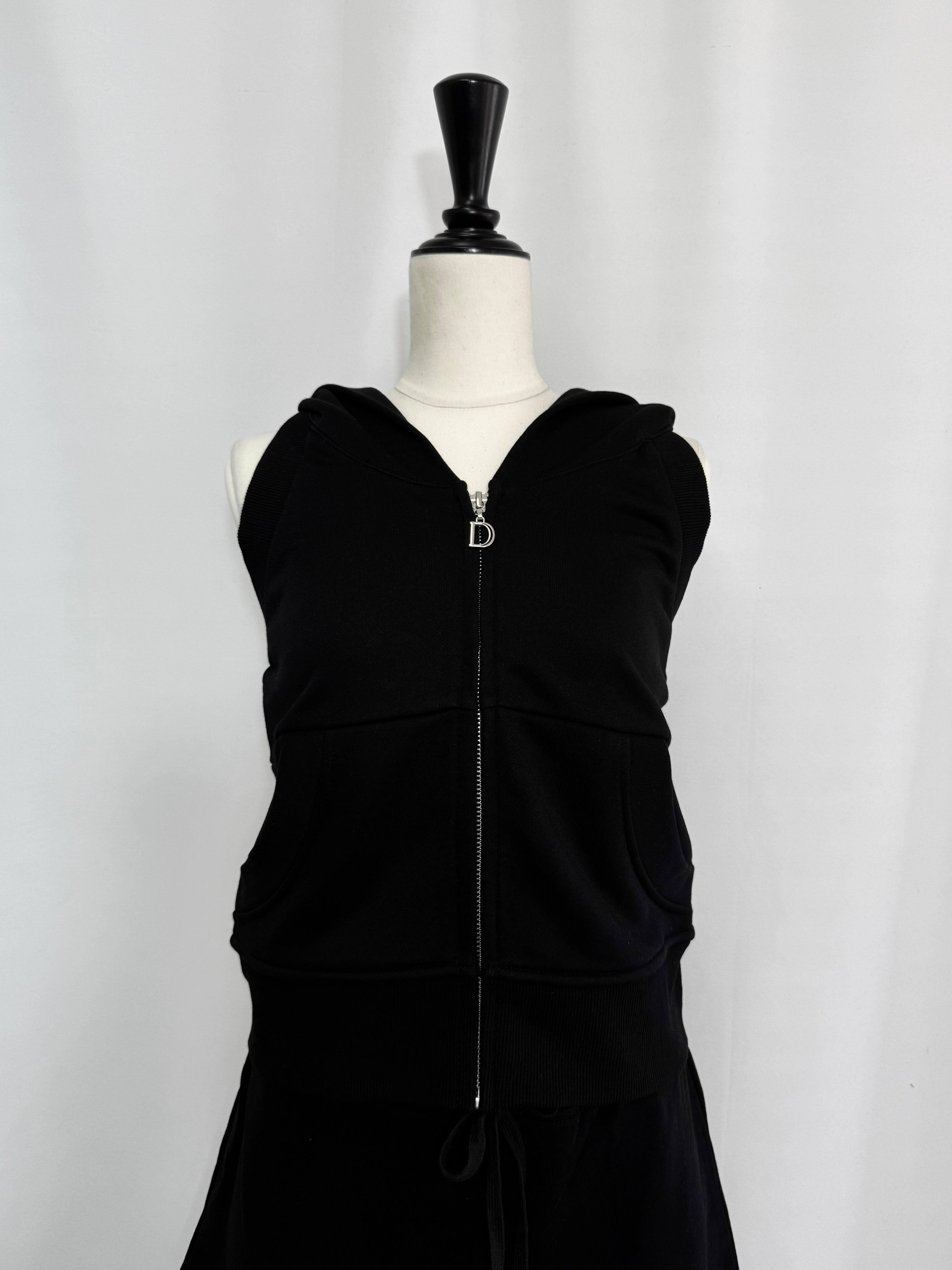 Sleeveless zip up sweat hoodie(SETUP着用可)