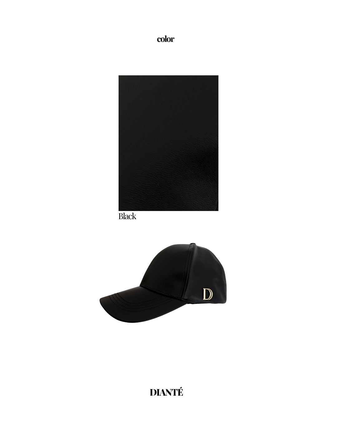 Accent charm leather cap