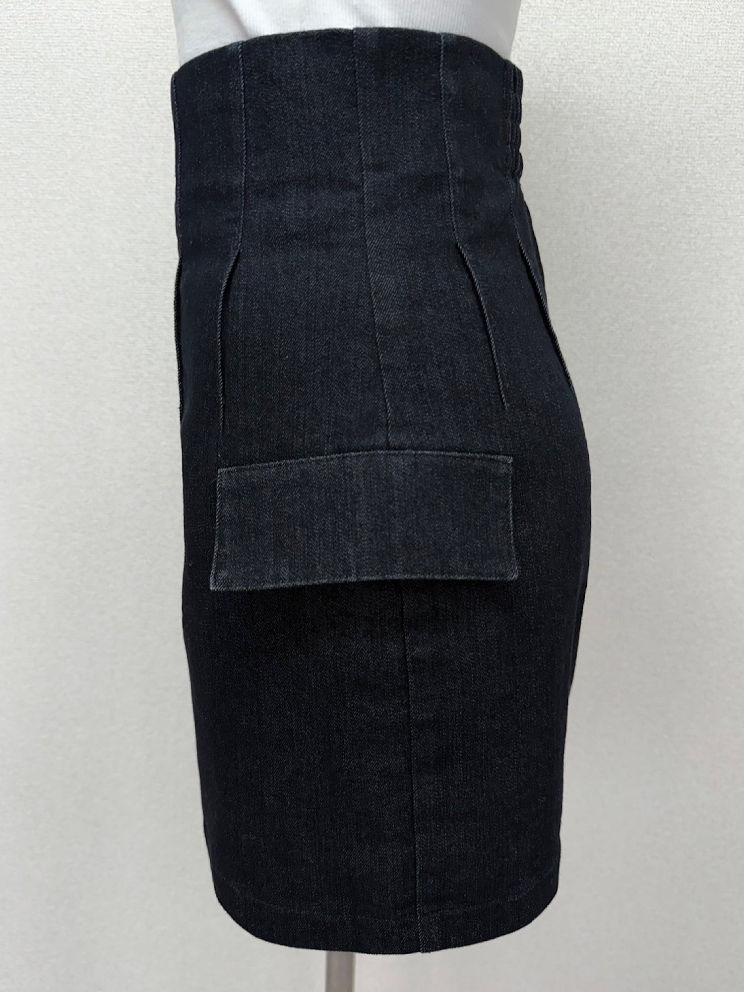 Denim high waist mini skirt
