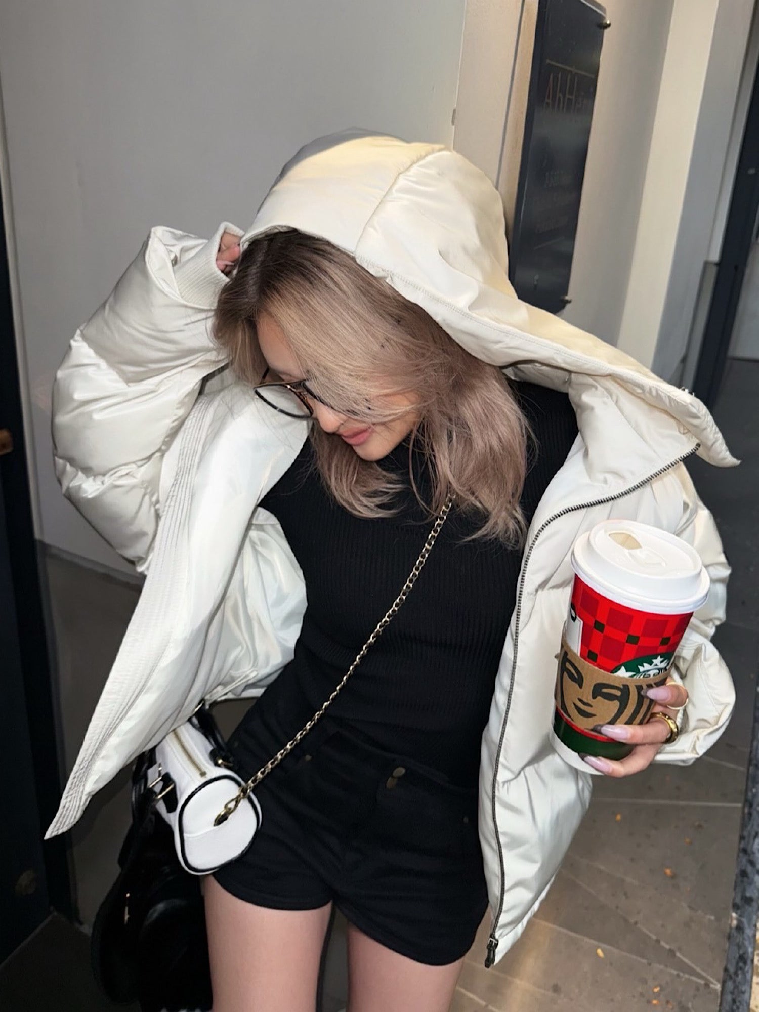 Luster hoodie eco down jacket