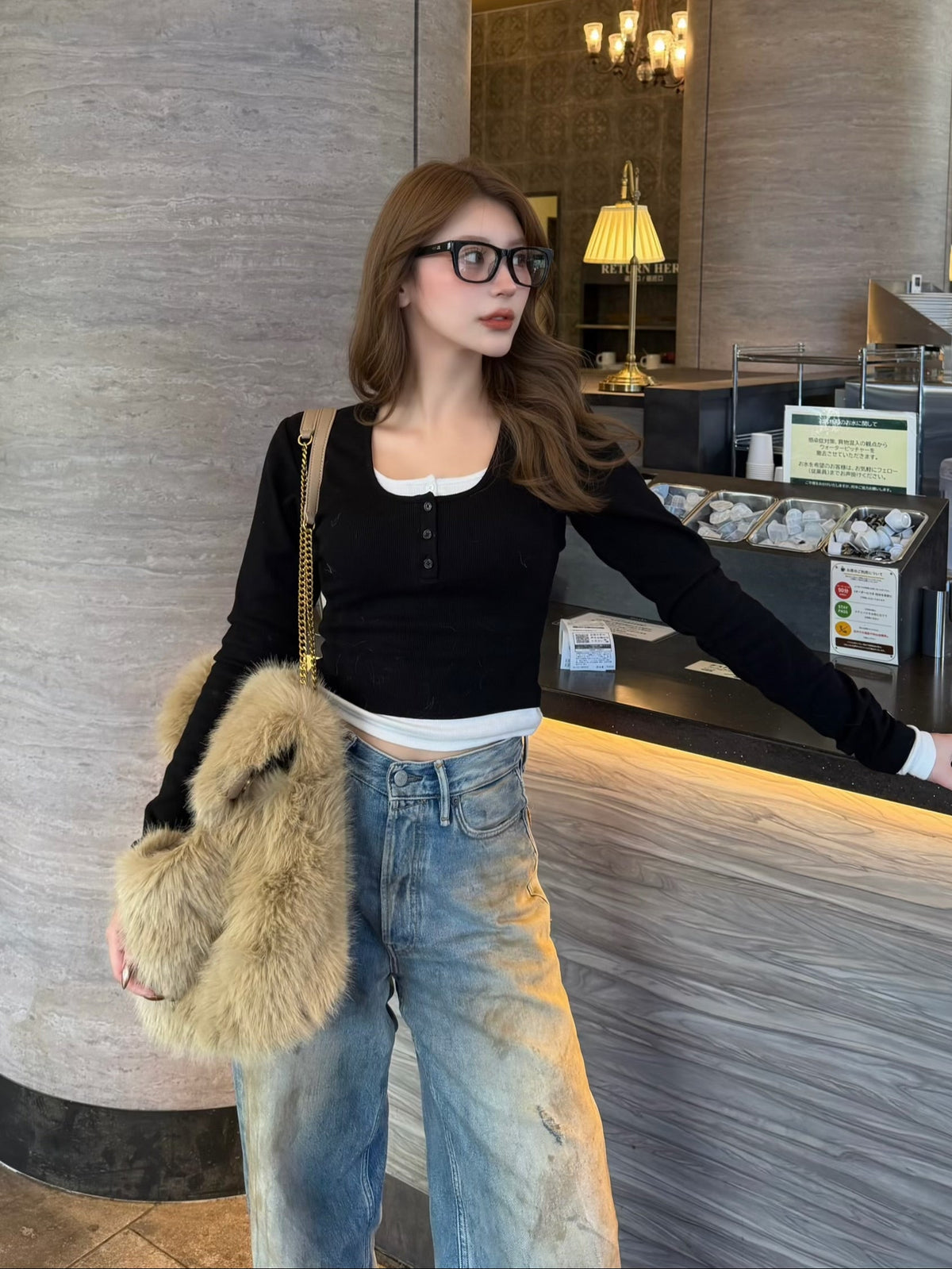 【予約】Layered long sleeve rib tops(10月中旬発送予定)