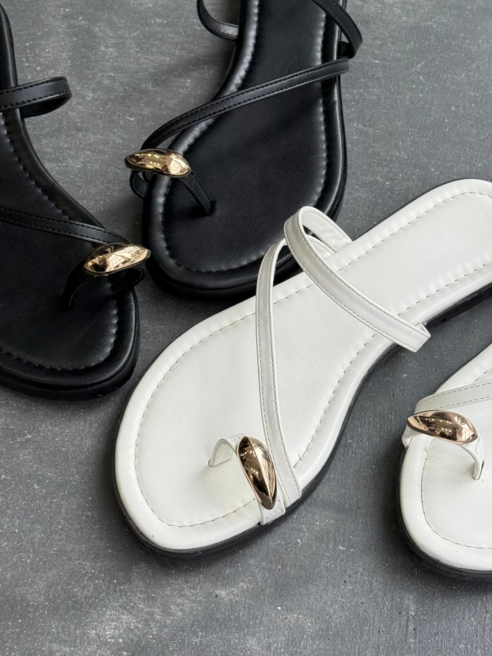 Metal thong sandal