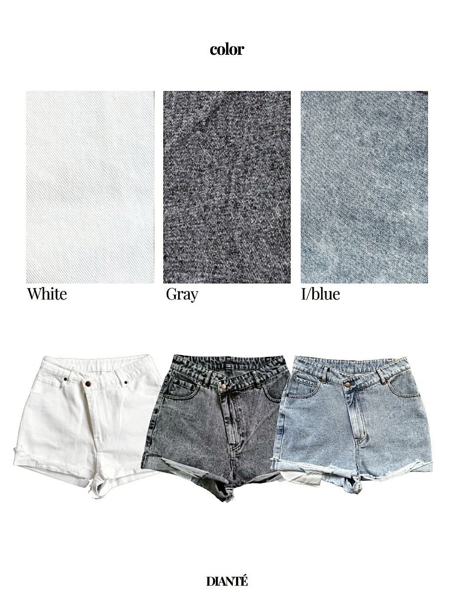 Waist design denim shorts