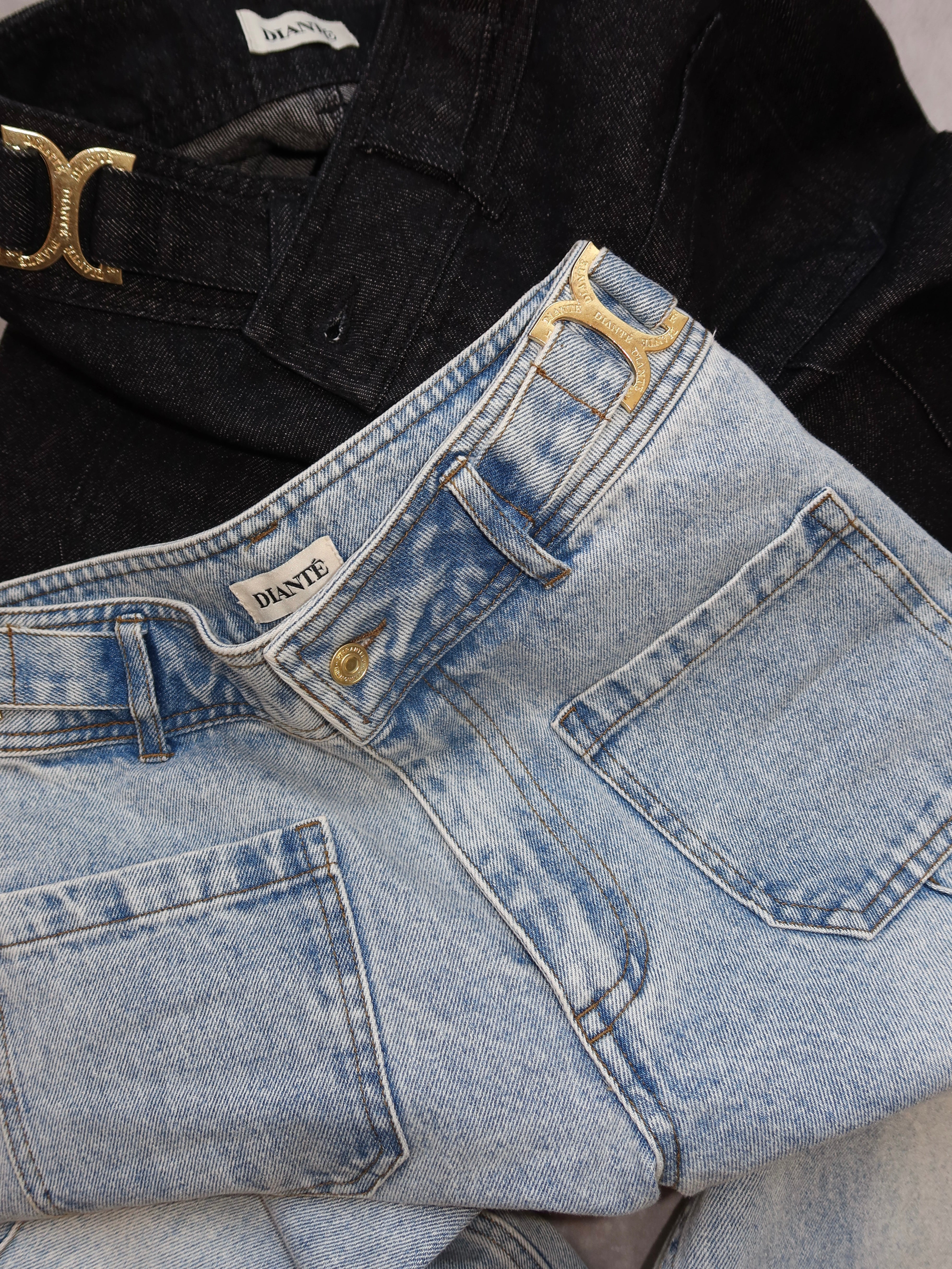 Waist design loose denim