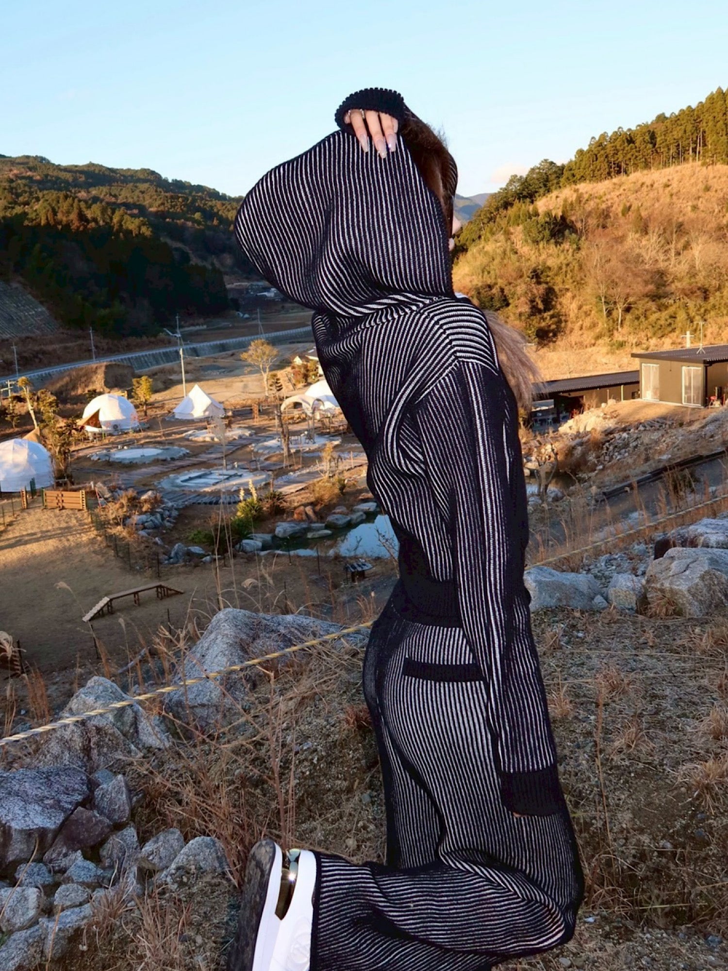 【予約】Royal rib knit hoodie(SETUP着用可)(3月下旬〜4月上旬発送予定)