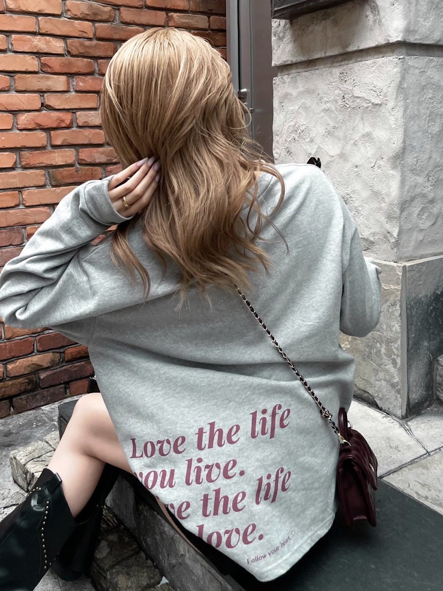 Quilted leather logo mini bag