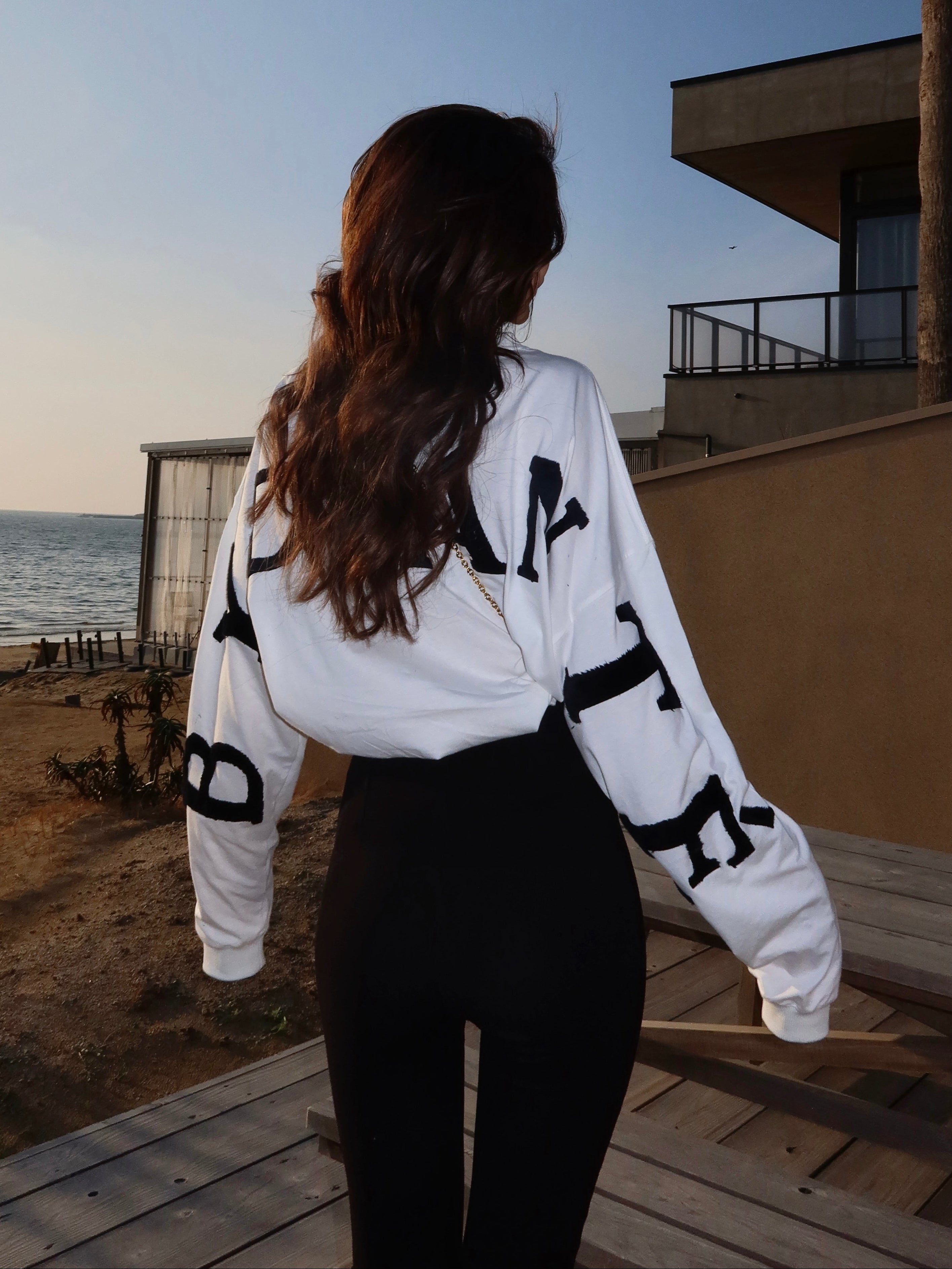 Fur print logo long sleeve Tee