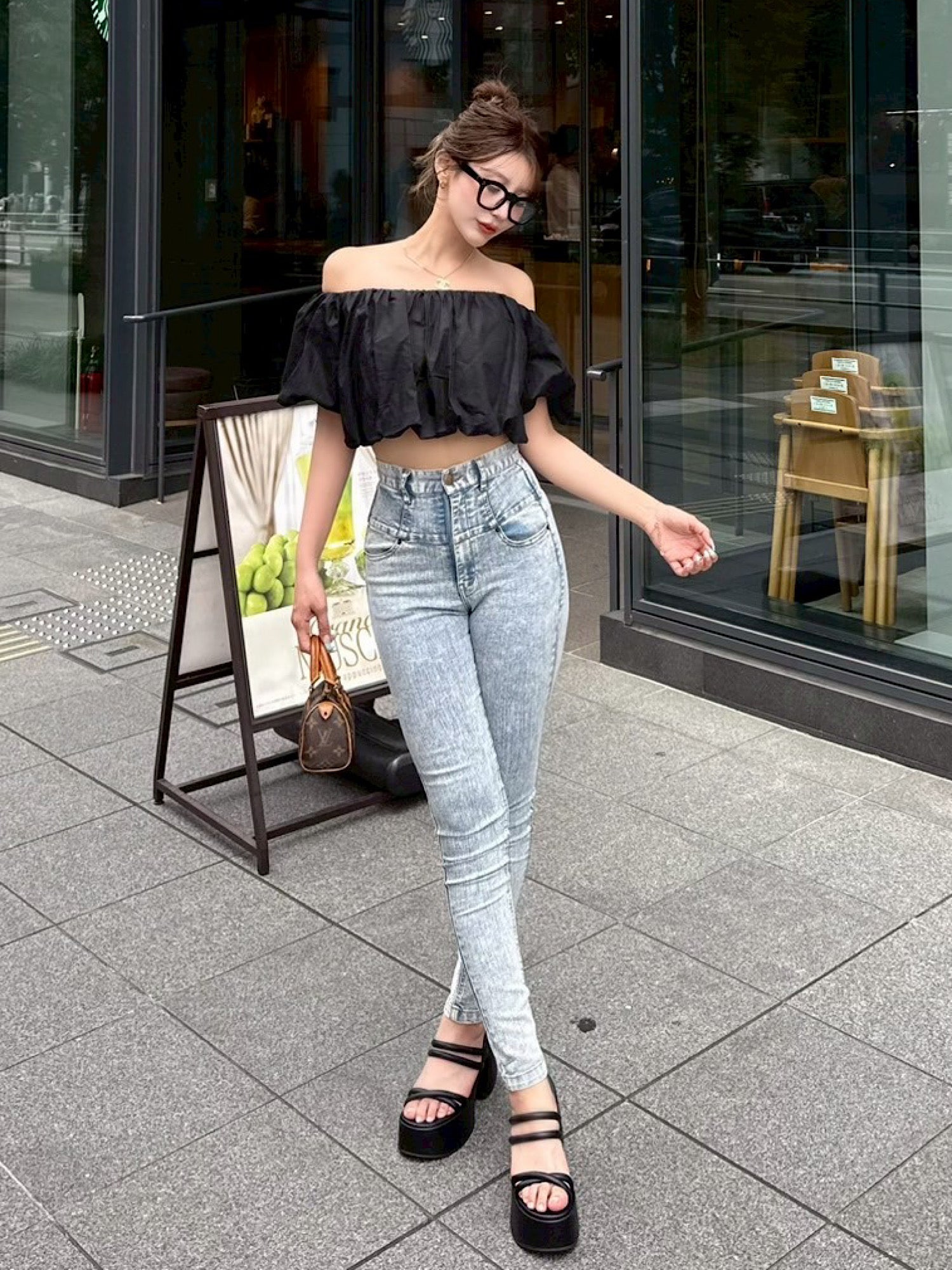 【予約】High waist skinny denim(I/BLU M 8月上旬発送予定)