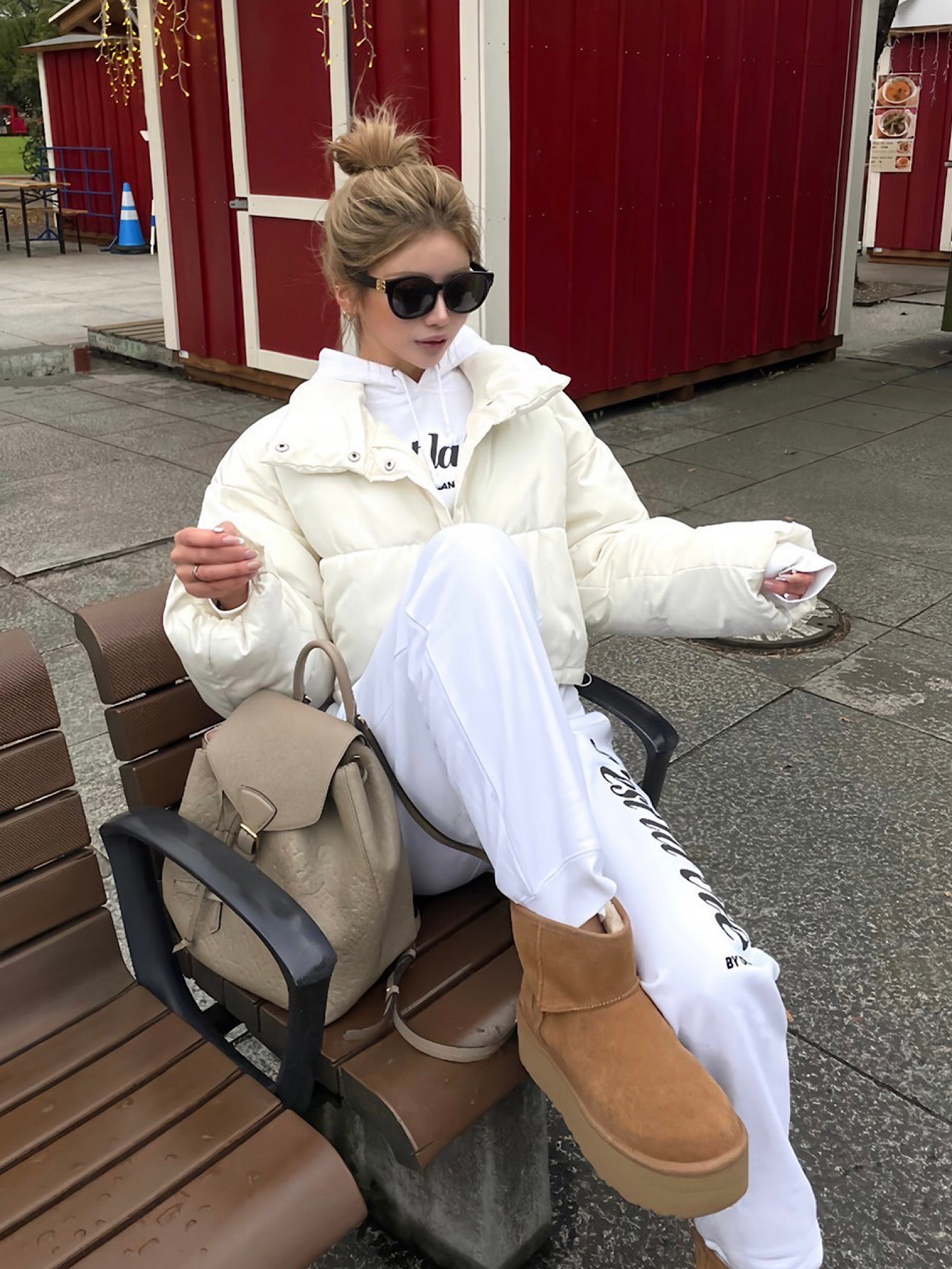 Foam print unisex sweat pants