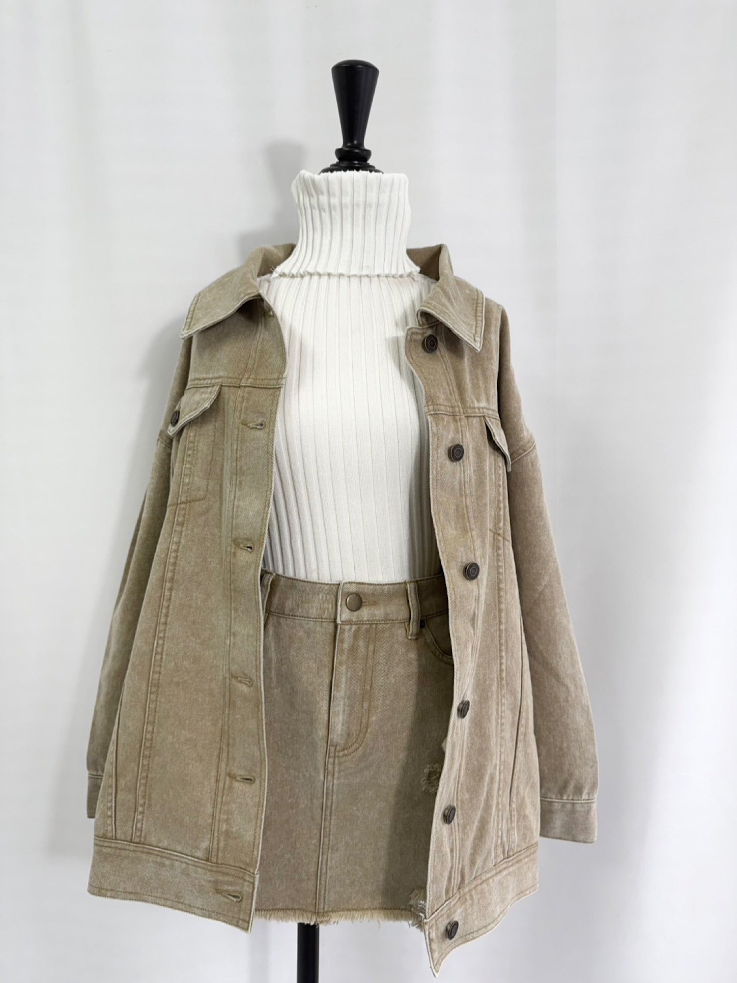 Chemical wash denim jacket(SET UP着用可)