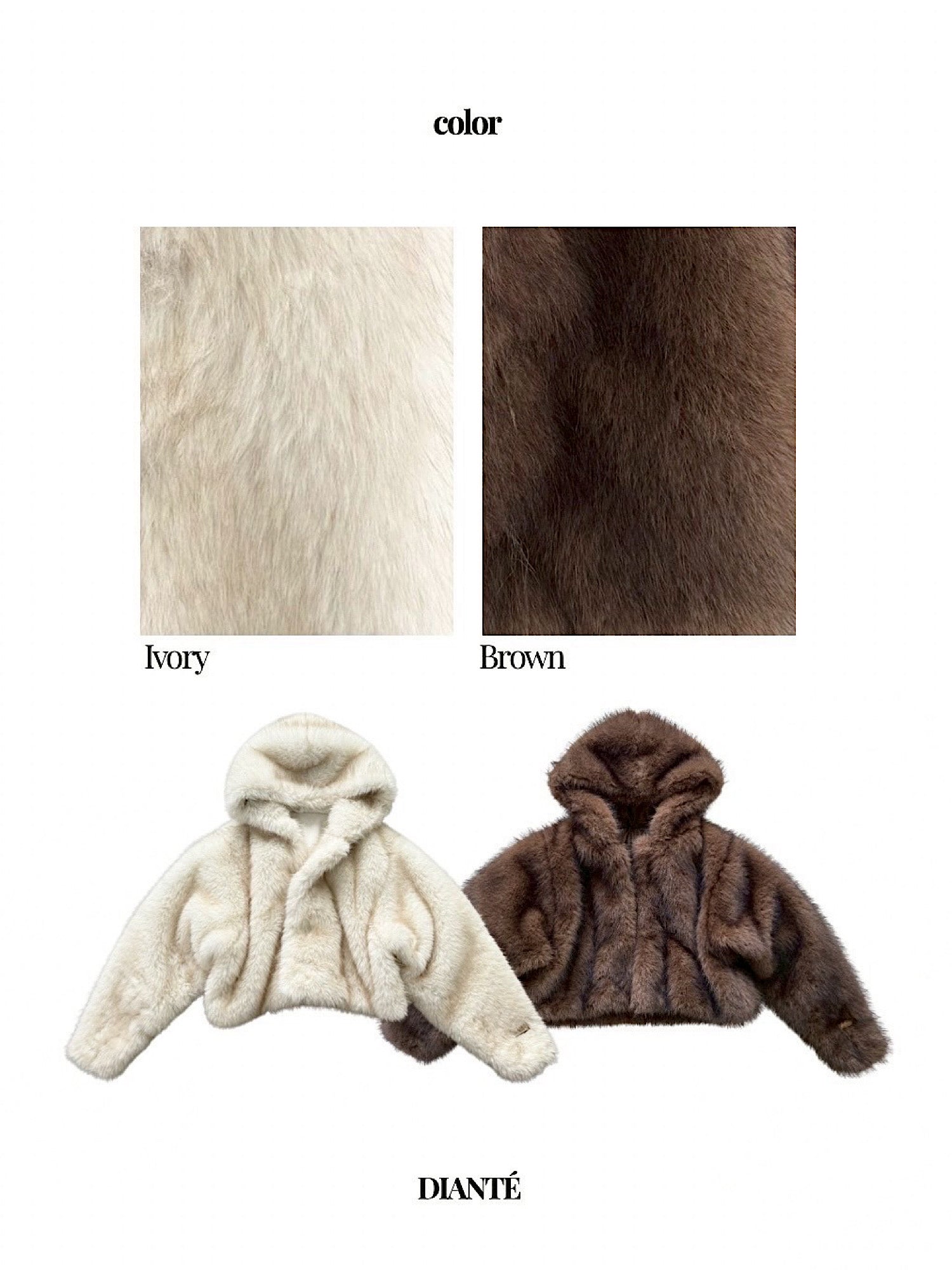 Premium eco fur hoodie coat