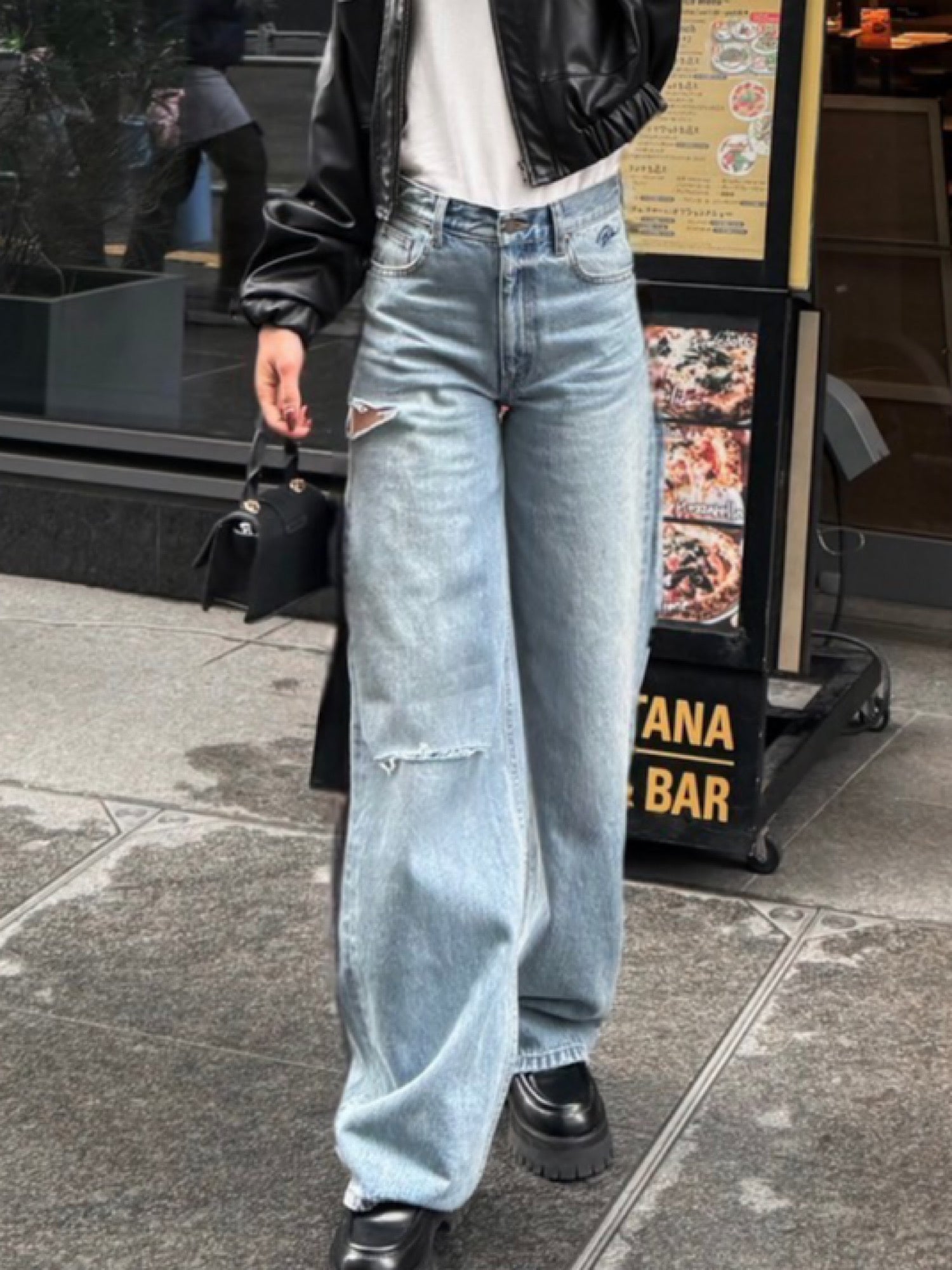 Embroidery damage denim