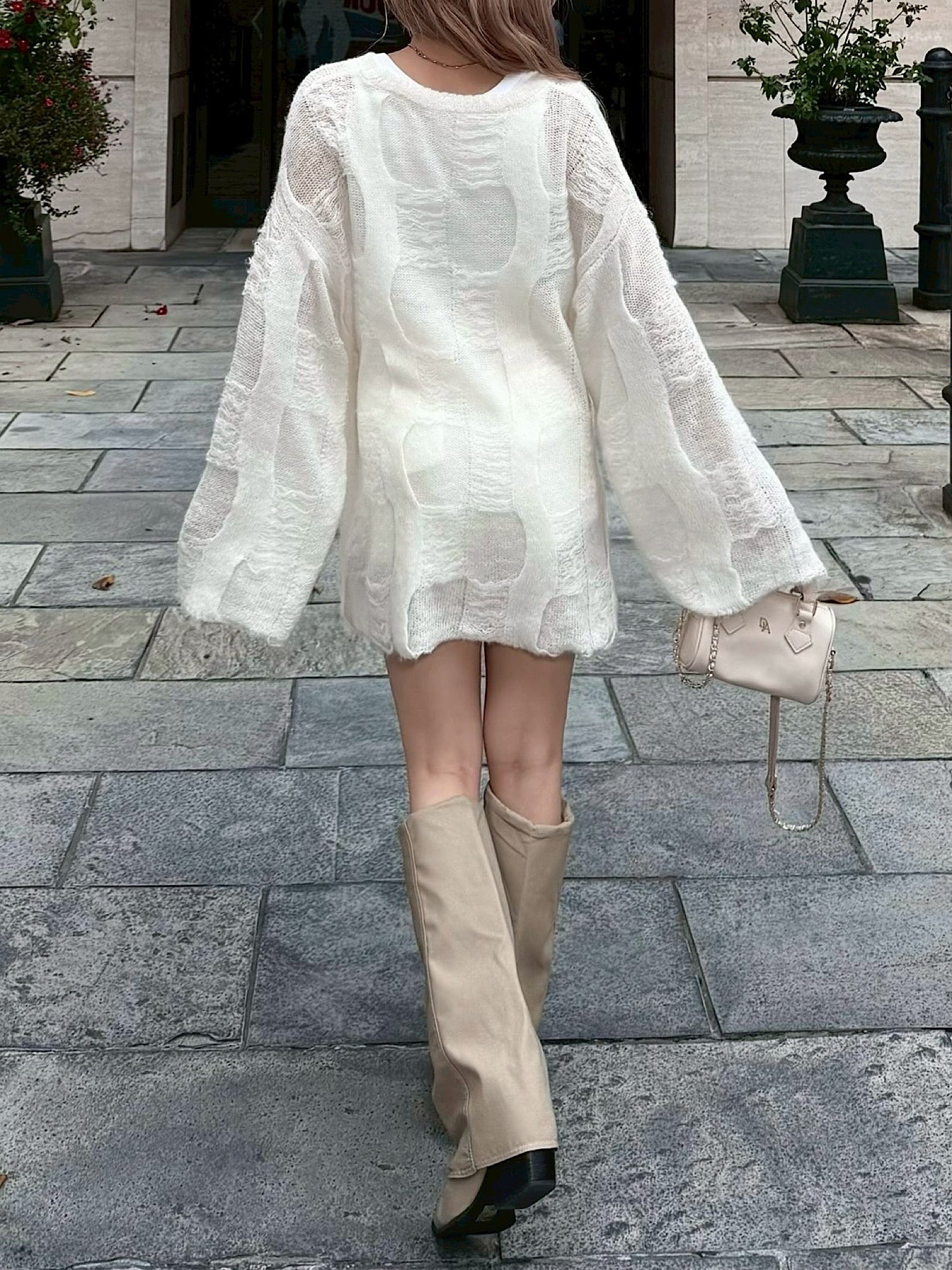 Mohair blend loose knit