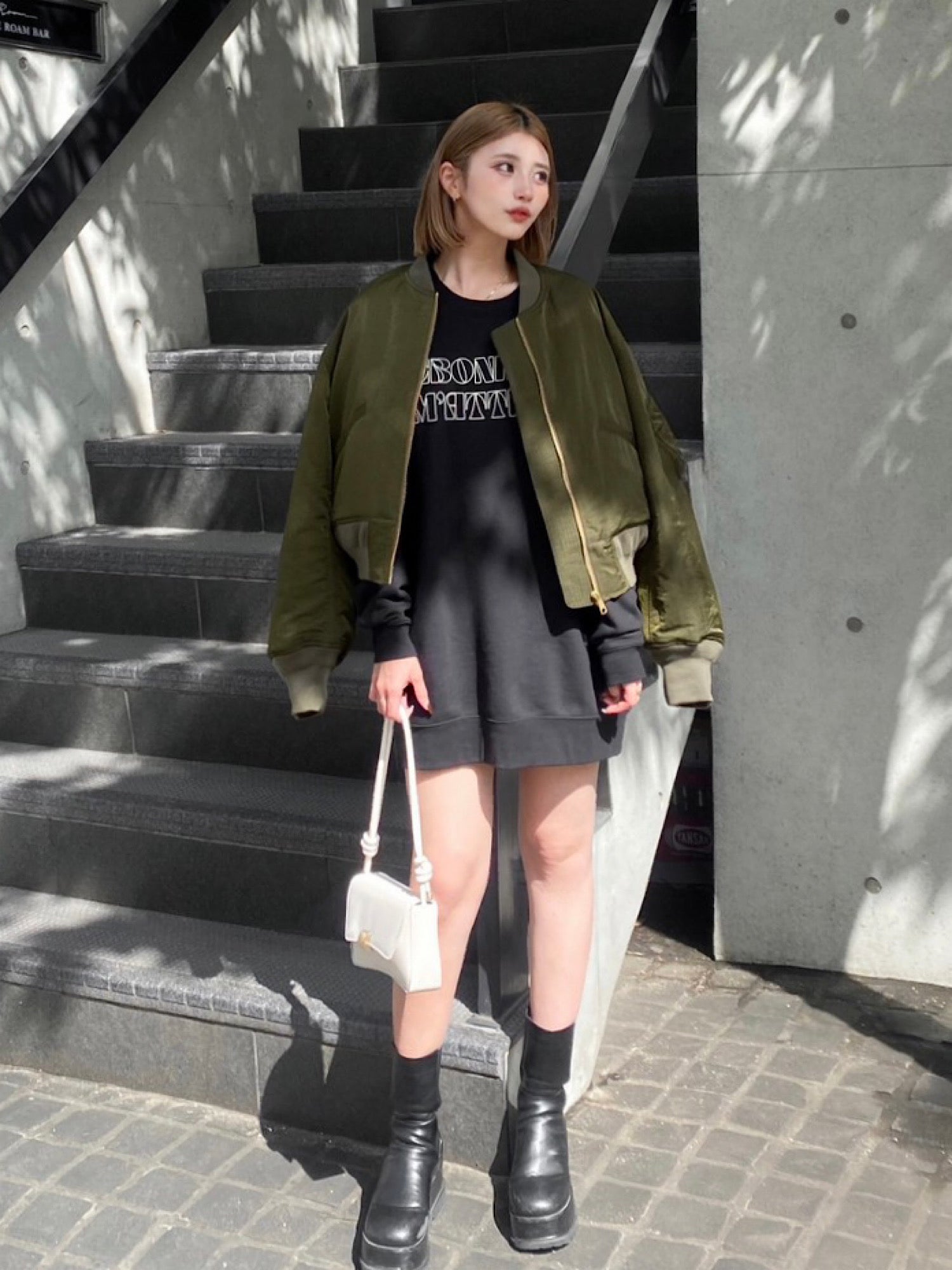 Cropped MA-1 blouson