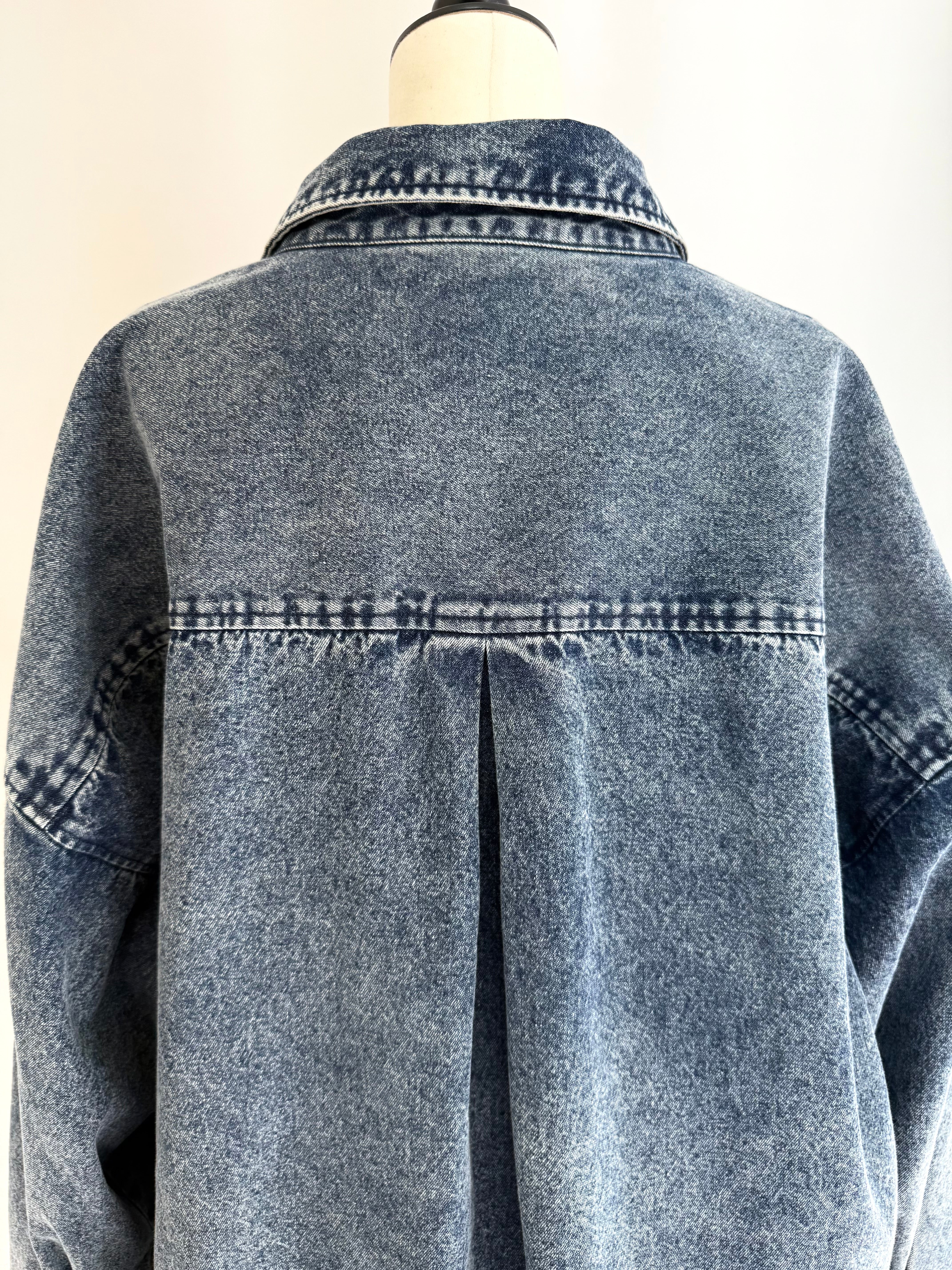 【予約】Leather pocket denim loose shirts(3月上旬〜中旬発送予定)