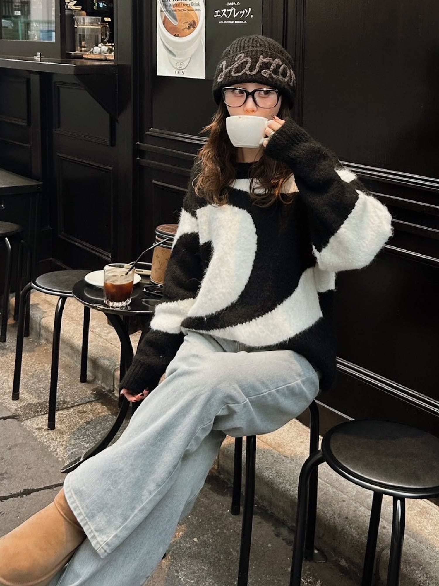 【予約】Hidden logo loose knit(BLK 12月下旬〜1月上旬発送予定)