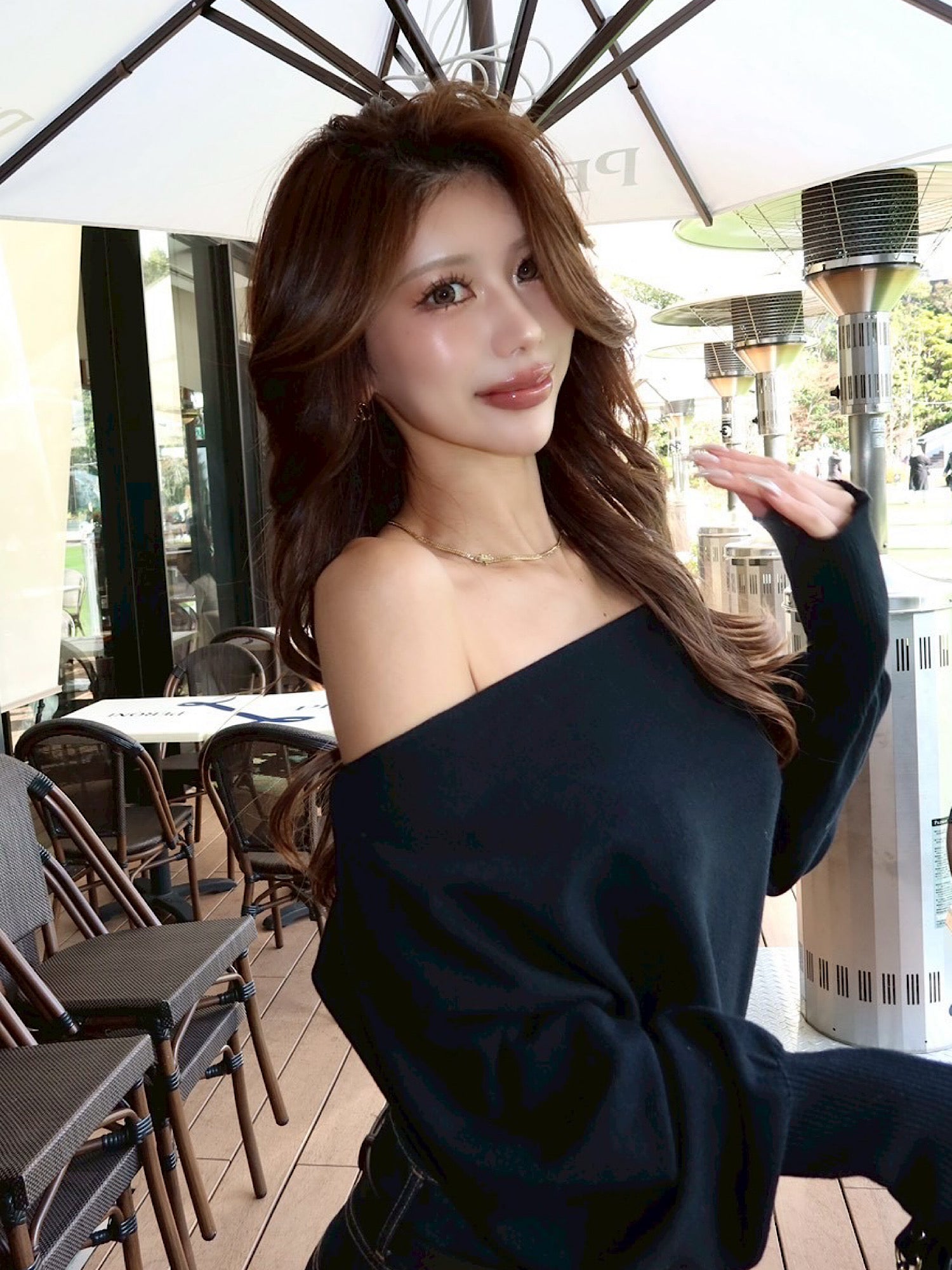 【予約】loose off shoulder knit tops(2月上旬〜中旬発送予定)