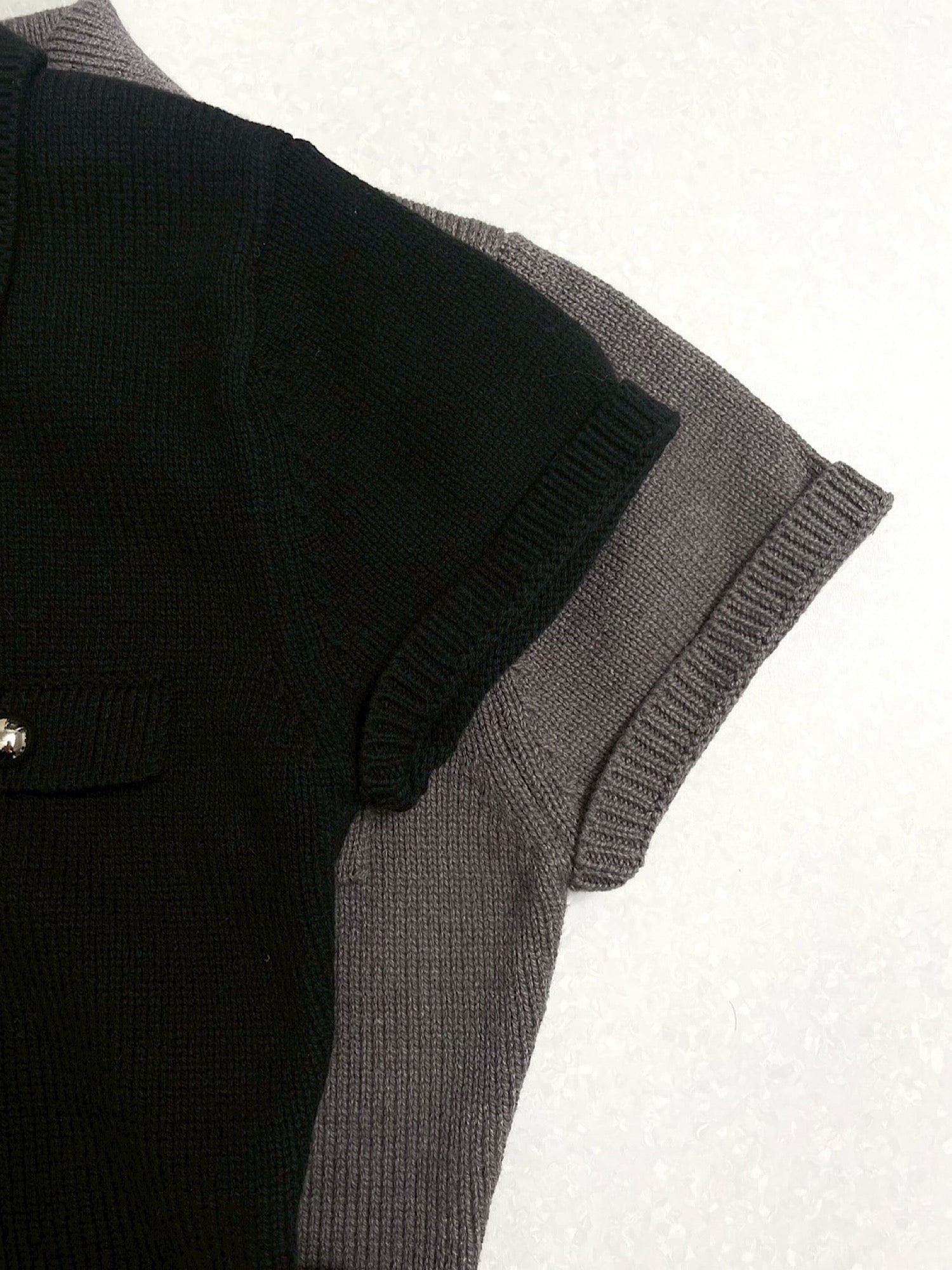 Metal button knit mini dress