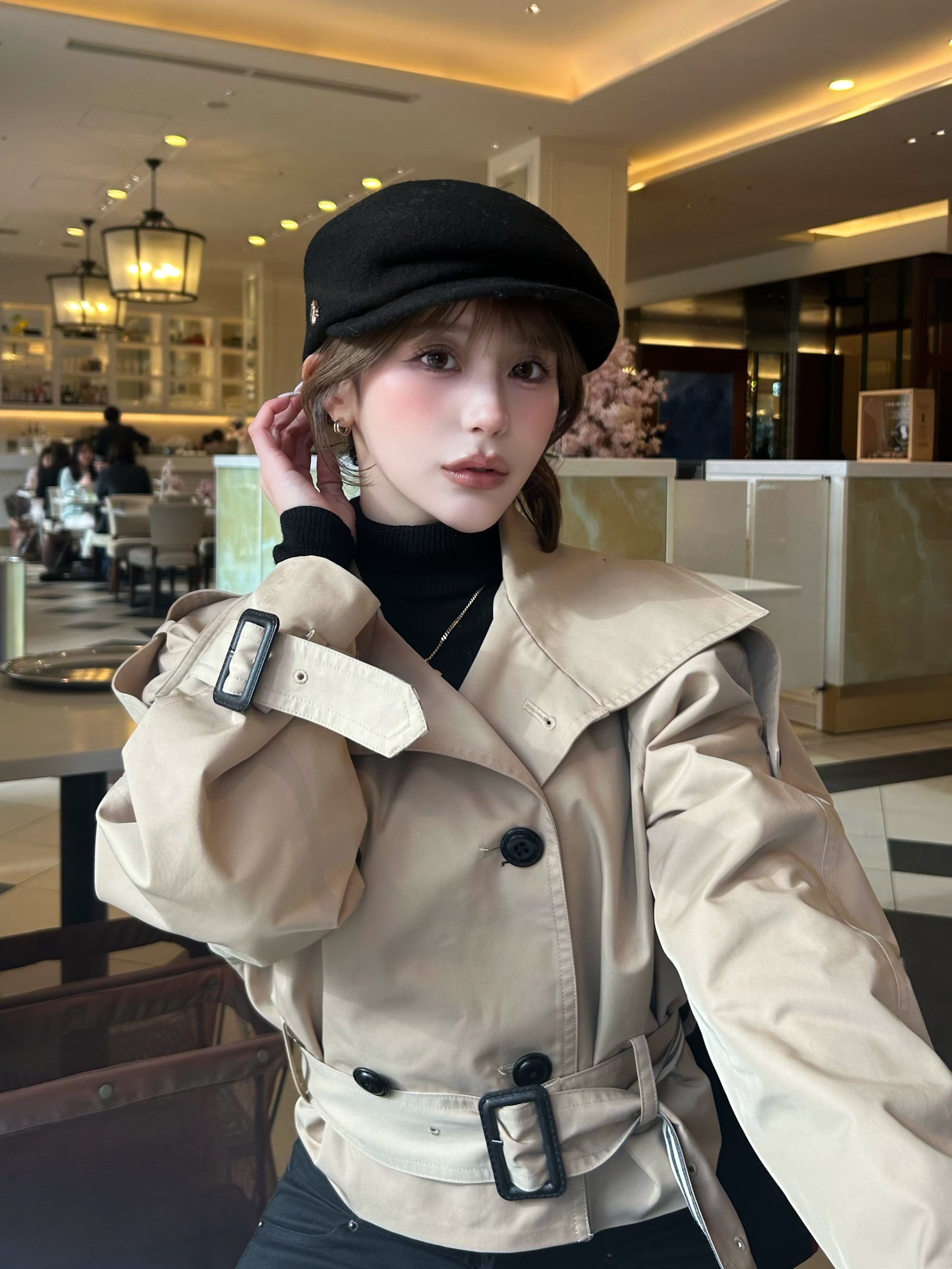 【予約】Raglan sleeve short trench coat(4月上旬〜中旬発送予定)