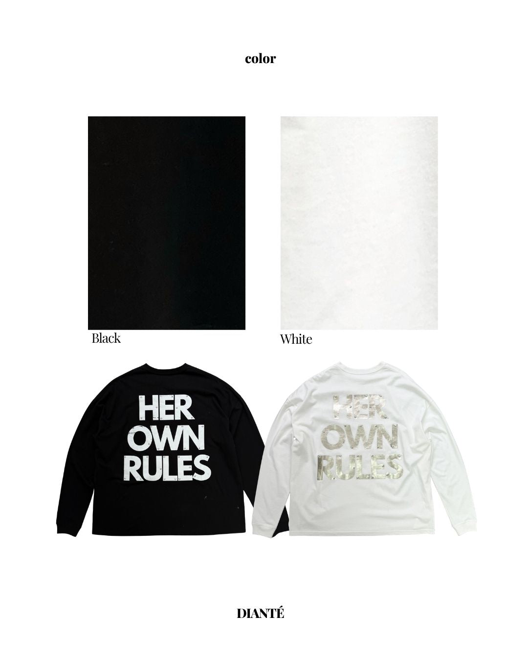 【予約】HER OWN RULES long sleeve Tee(9月下旬発送予定)