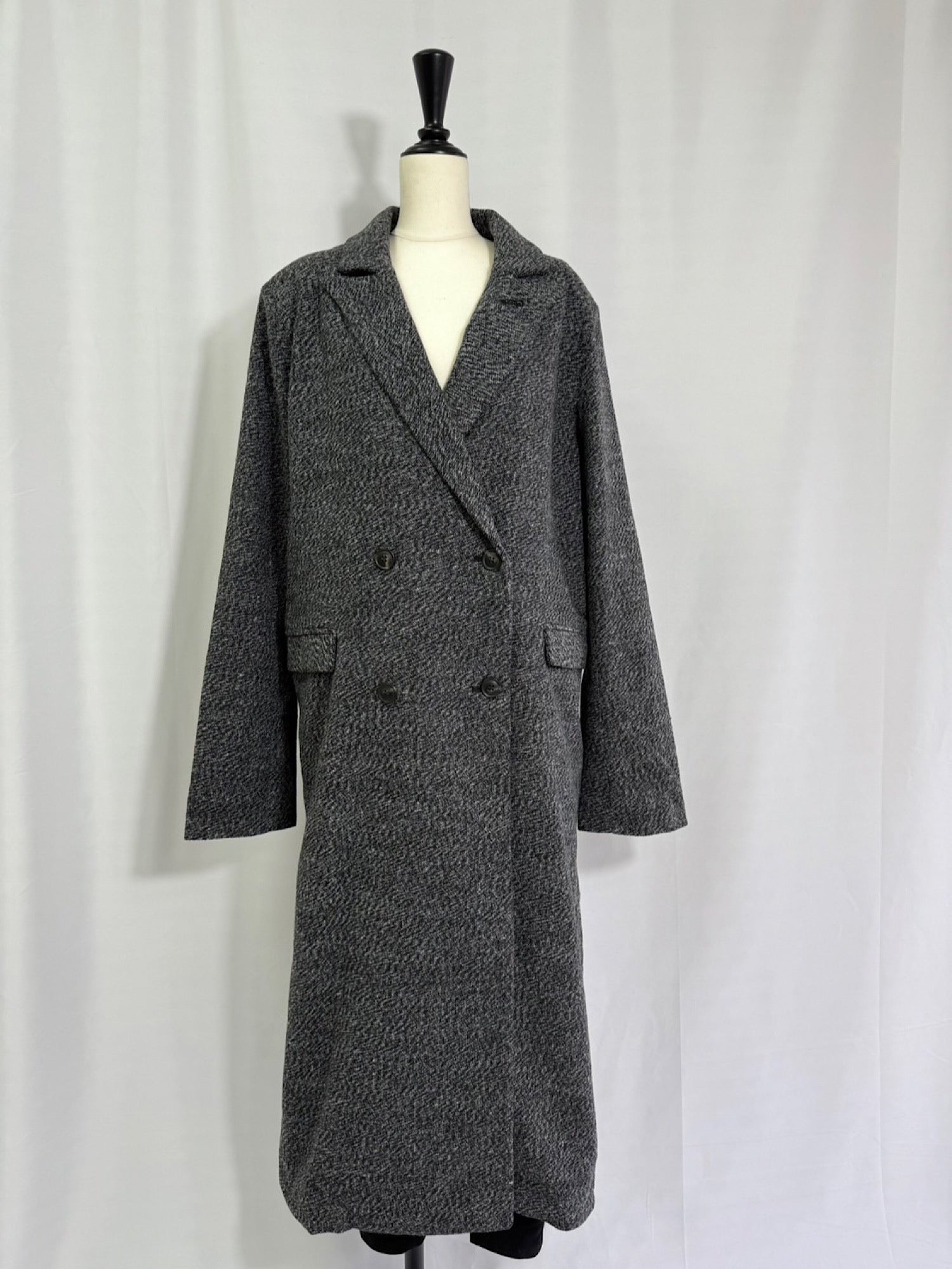 Double breasted maxi coat