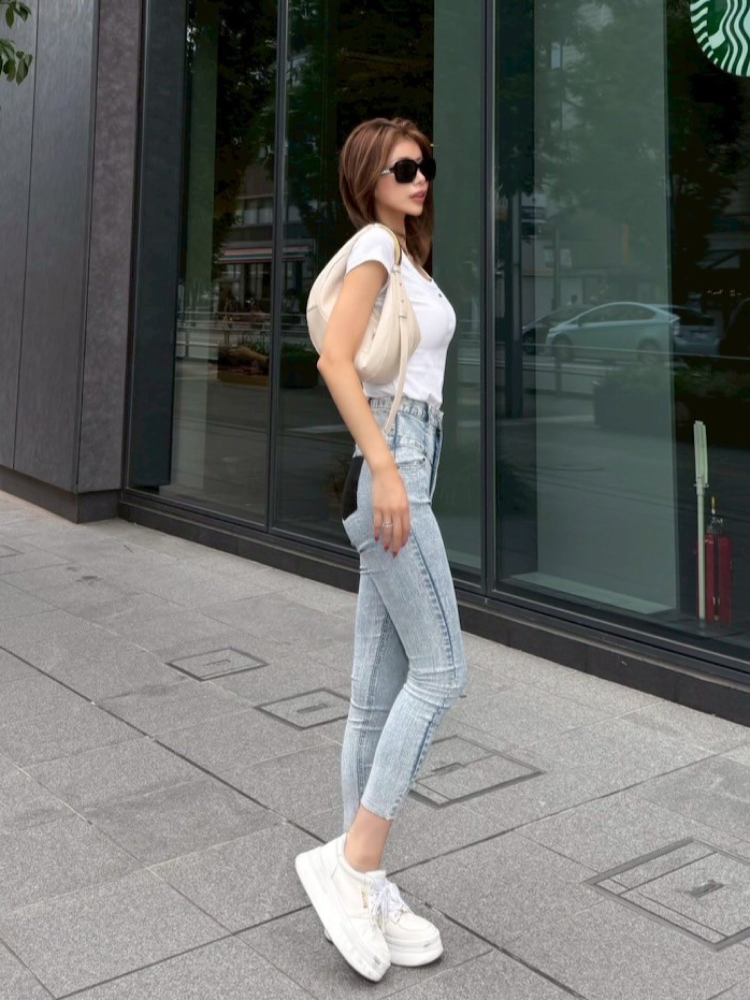 【予約】High waist skinny denim(I/BLU M 8月上旬発送予定)