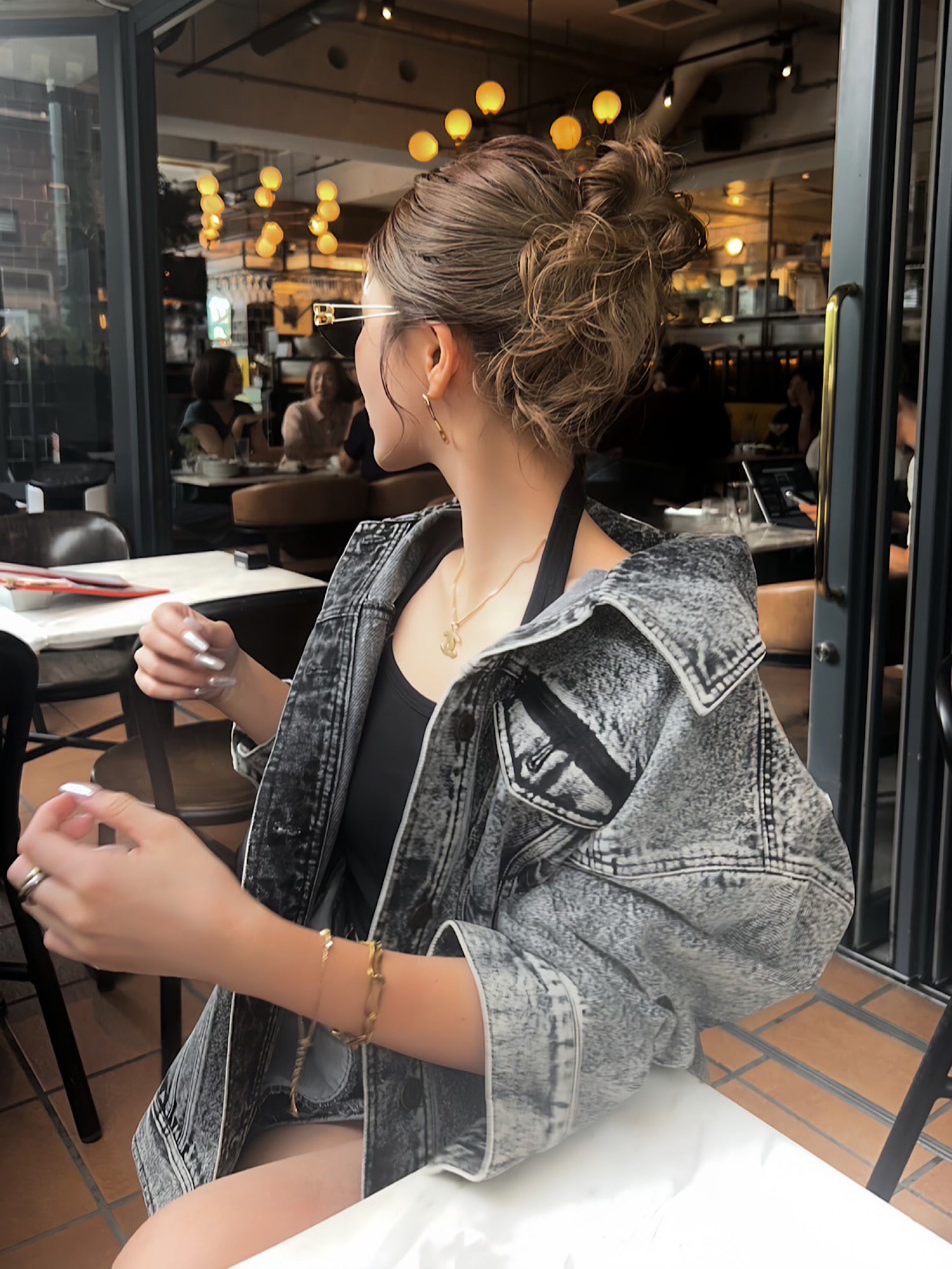 Chemical wash denim jacket(SET UP着用可)