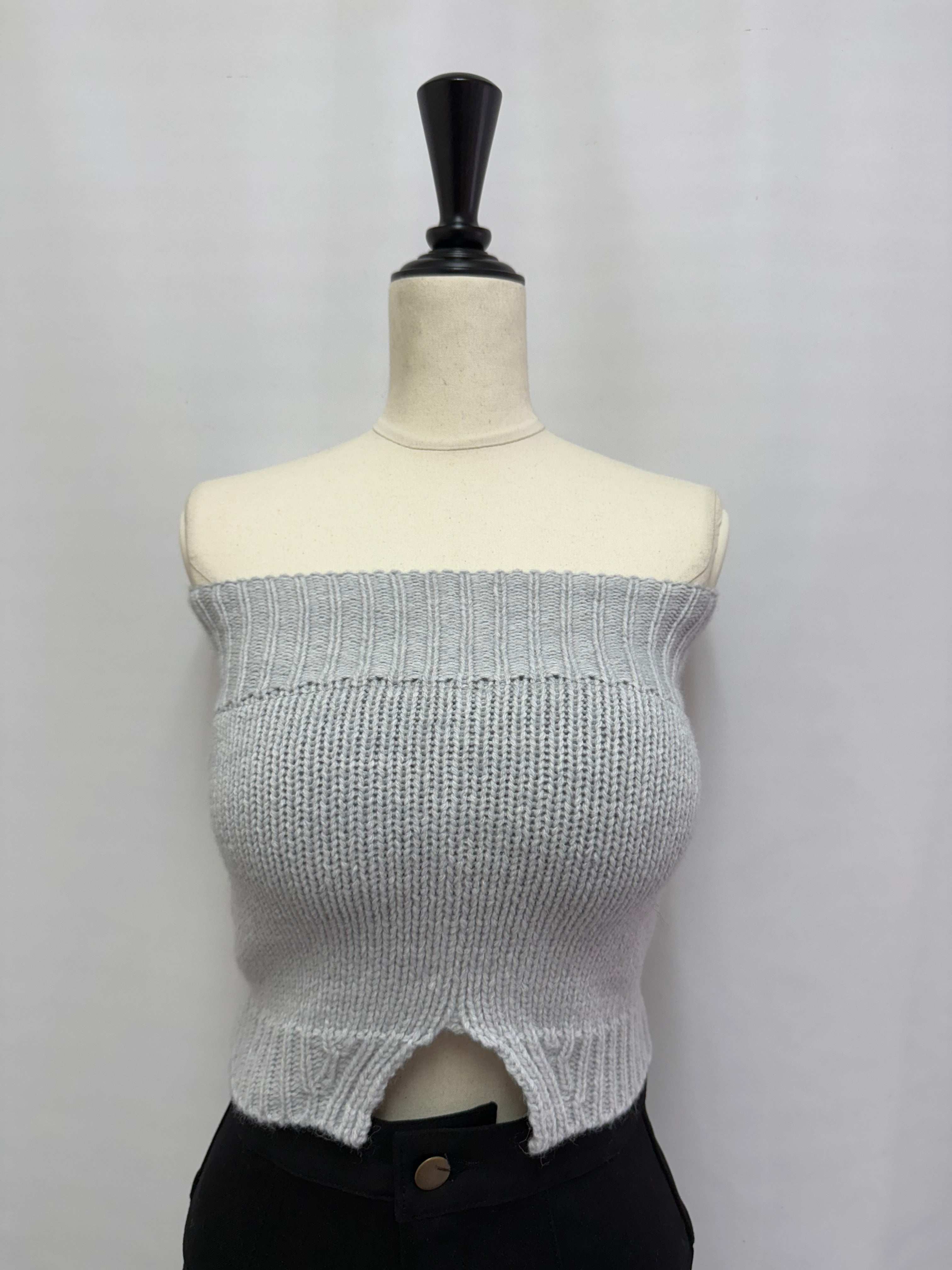 Big collar cardigan×bare top with inner bra