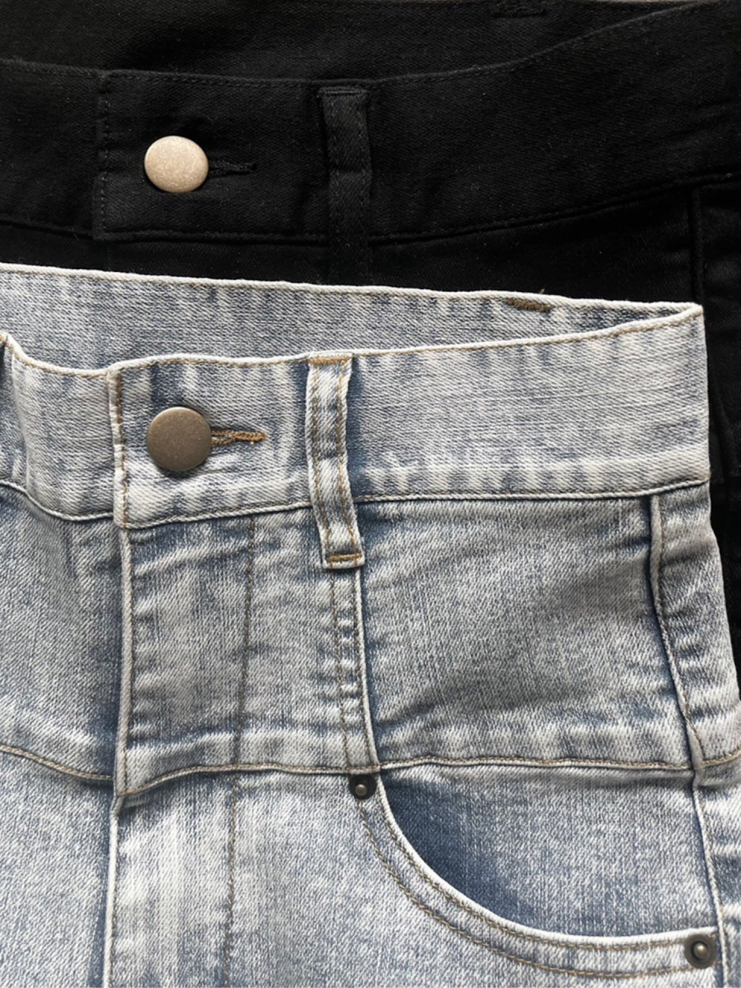 High waist damage skinny denim