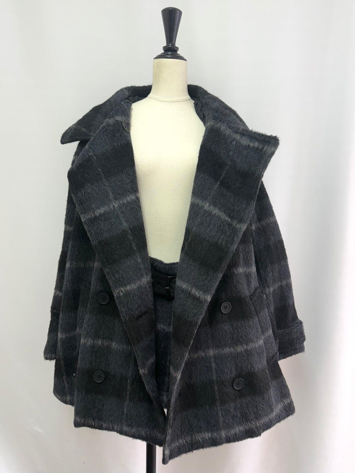 【予約】Shaggy check loose double jacket(SETUP着用可)(BEG 11月上旬発送予定)