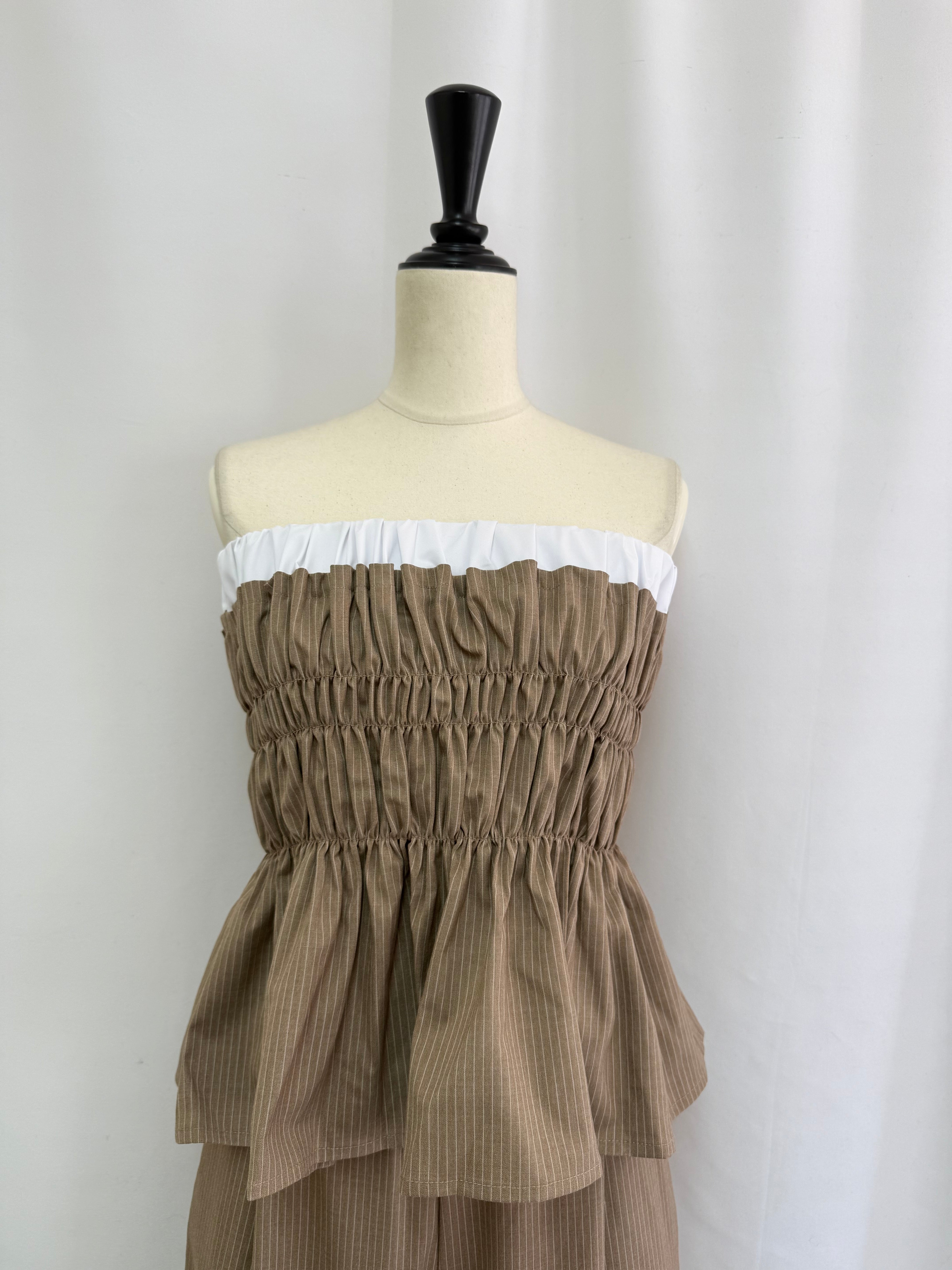 Layered peplum bare top(SETUP着用可)