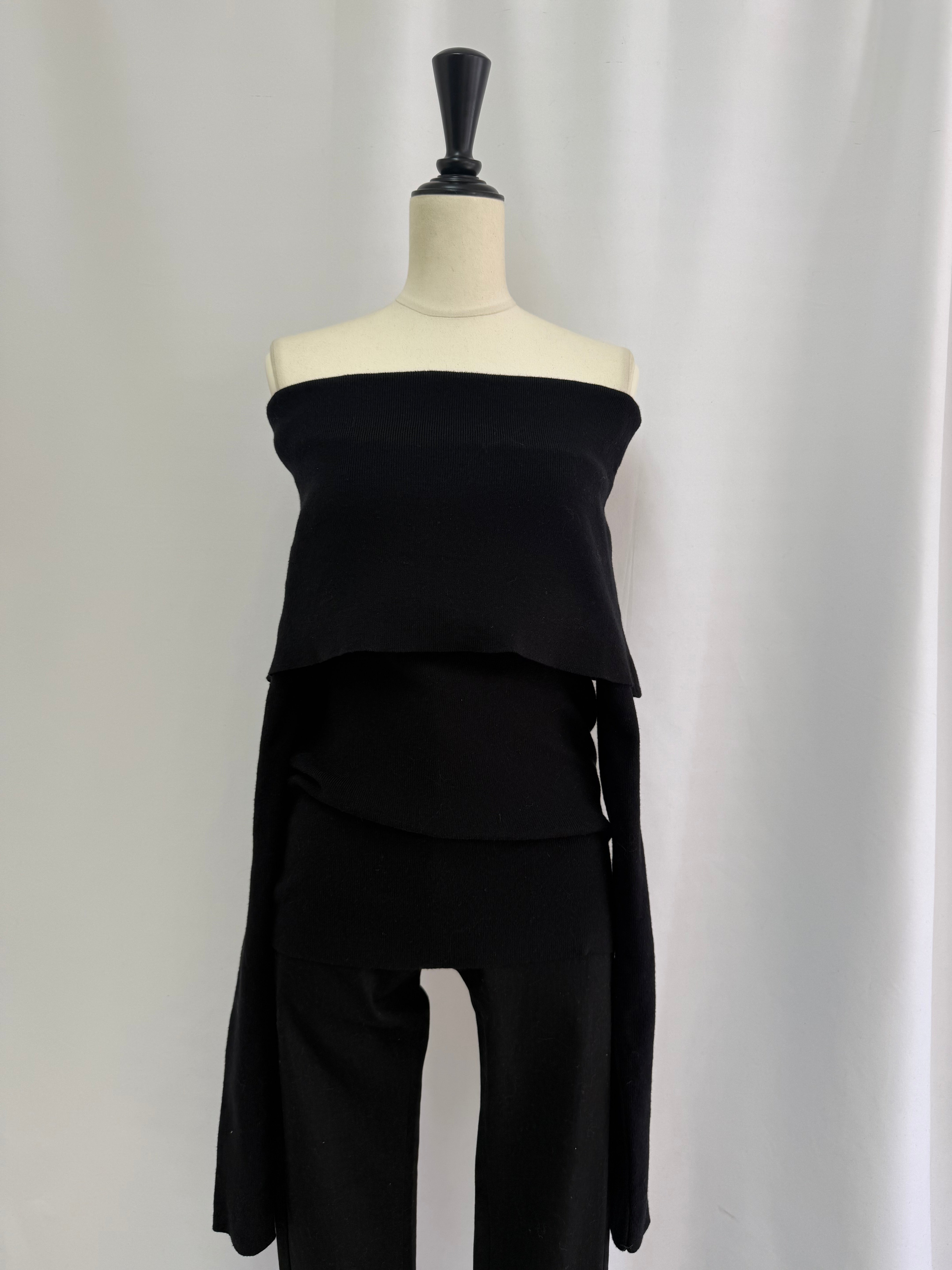 Loose flap off shoulder knit