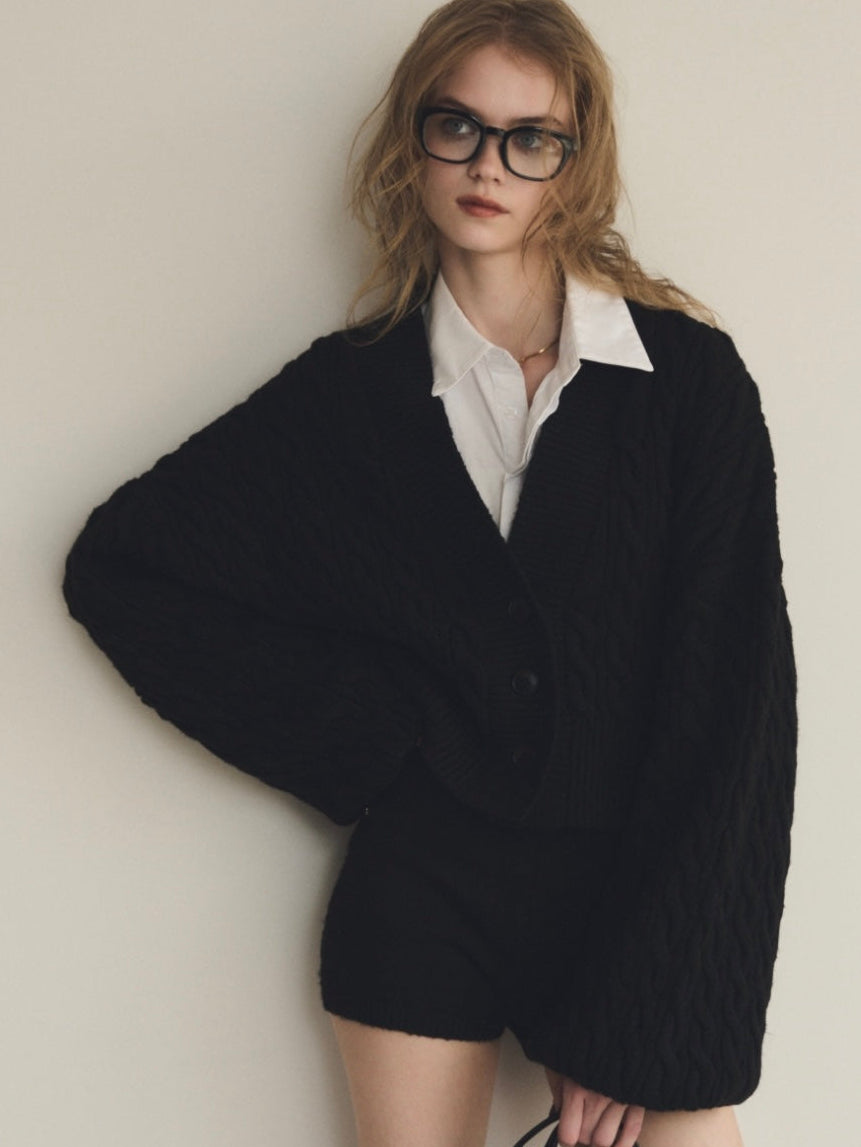 【予約】Bulky cable knit cardigan(SETUP着用可)(9月下旬発送予定)