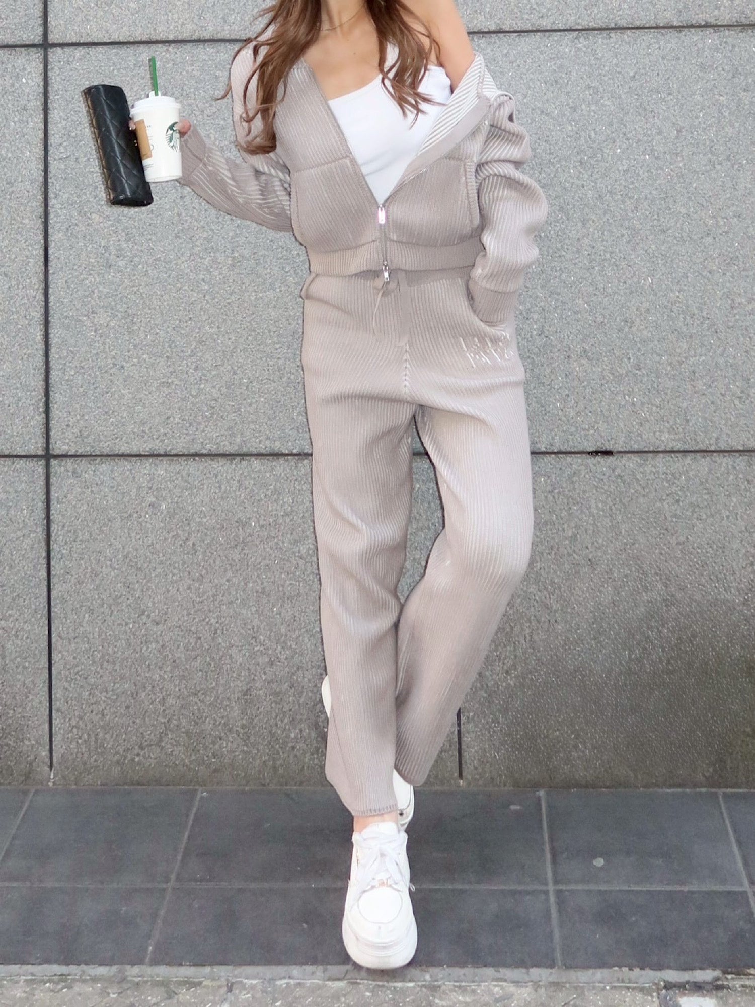 【予約】Royal rib knit pants(SETUP着用可)(2月上旬〜4月上旬発送予定)