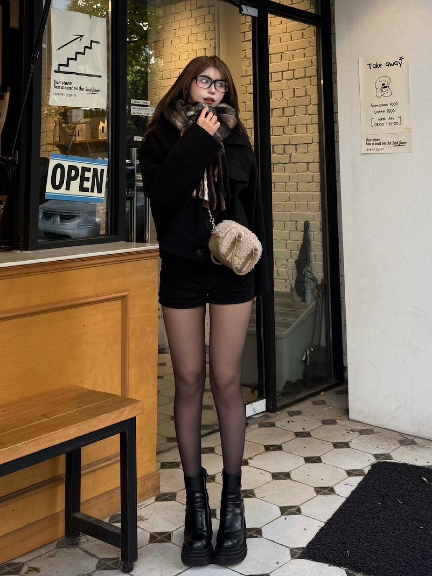 【予約】Multi check fringe stall/muffler(12月中旬〜下旬発送予定)