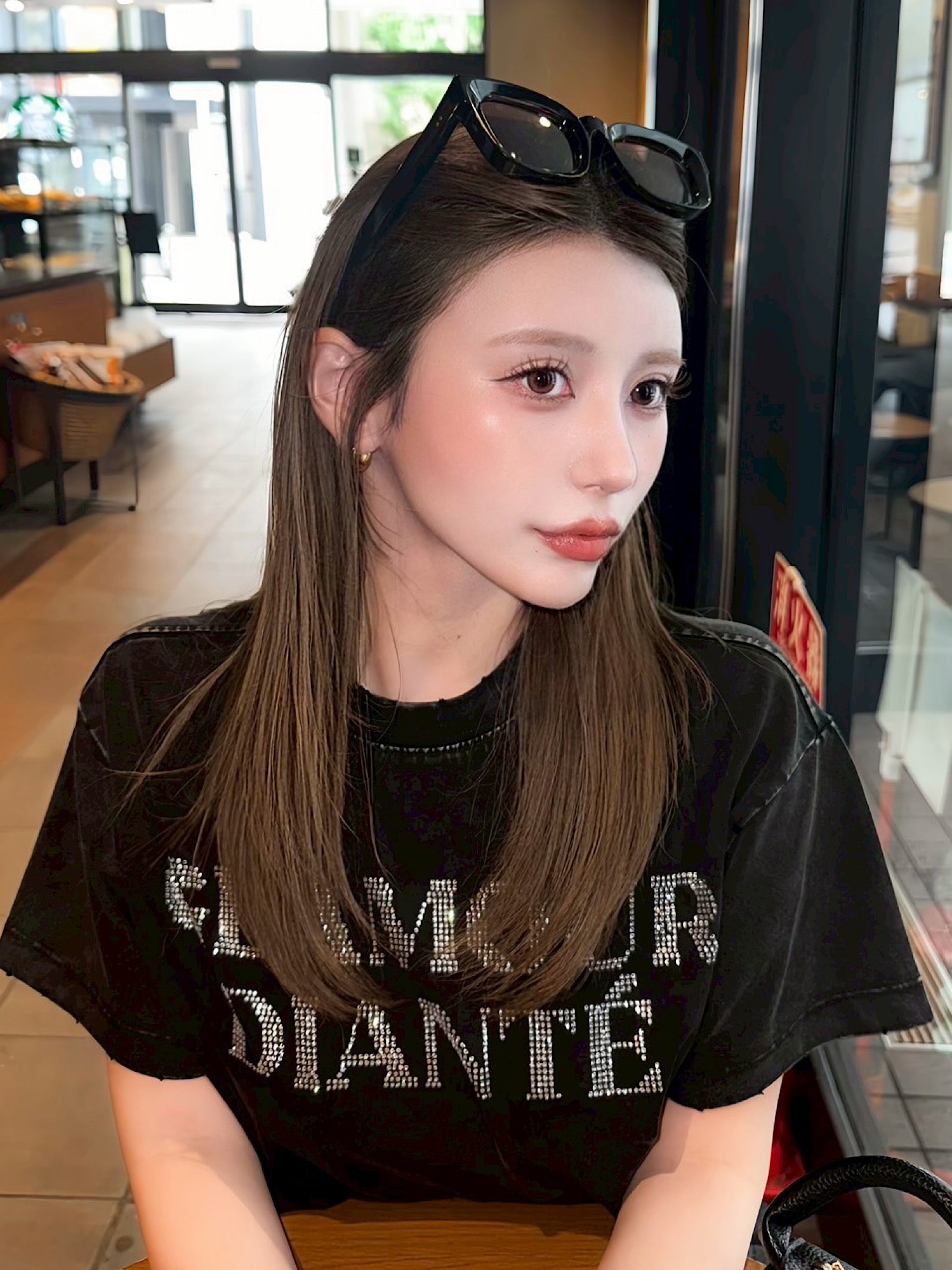 Rhinestone pigment tee