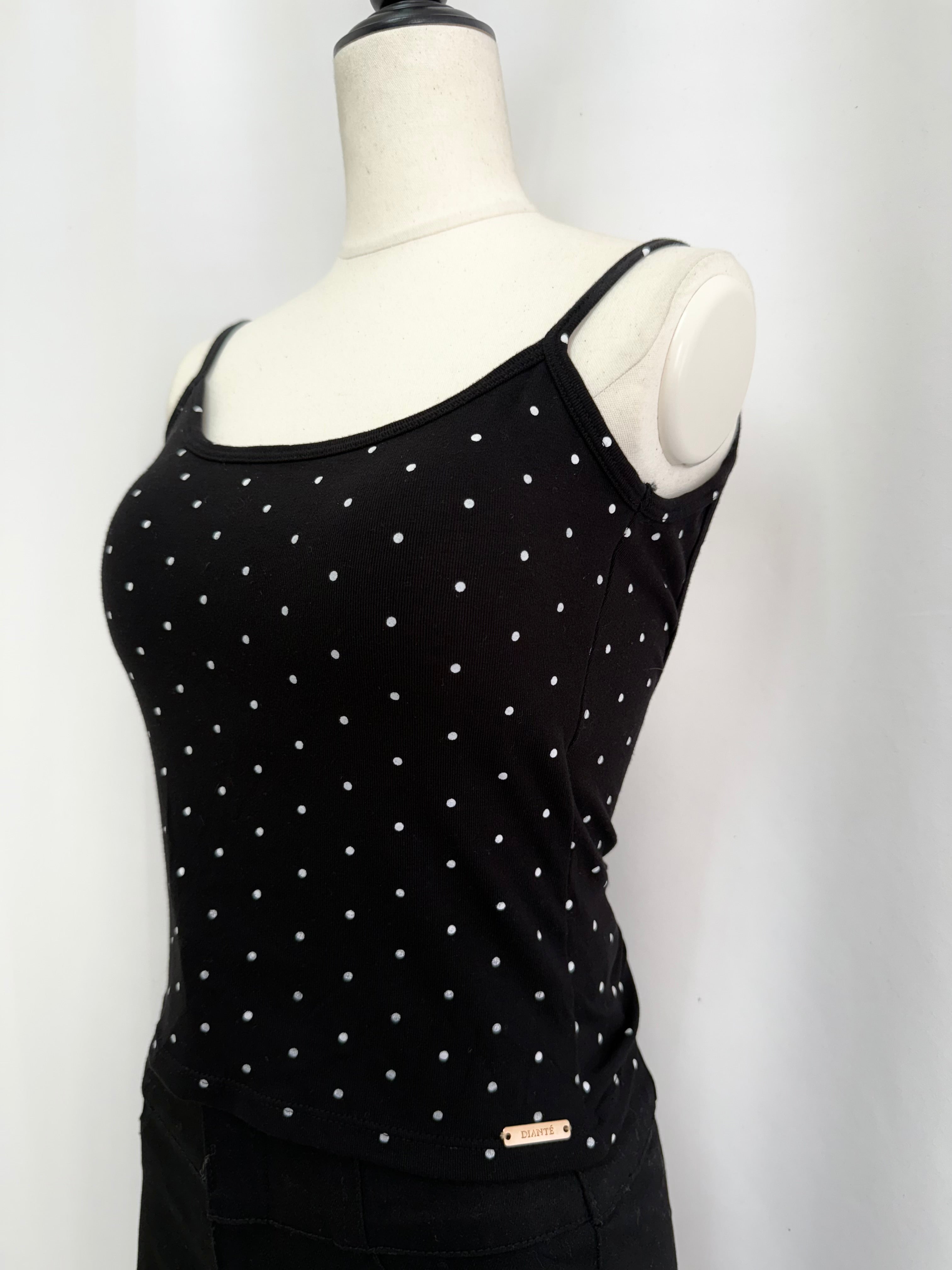 Dot pattern camisole with inner bra
