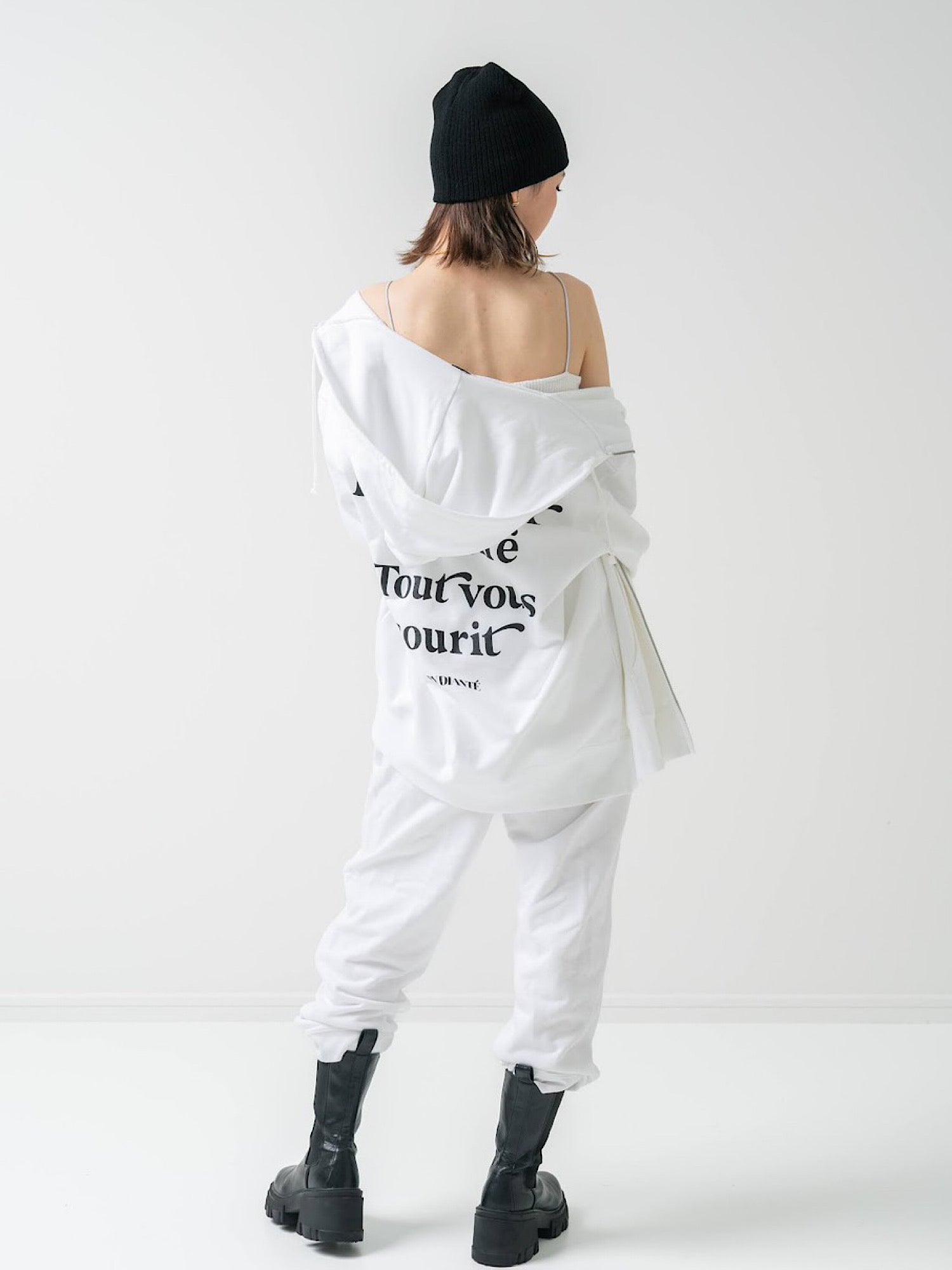 Message print sweat pants