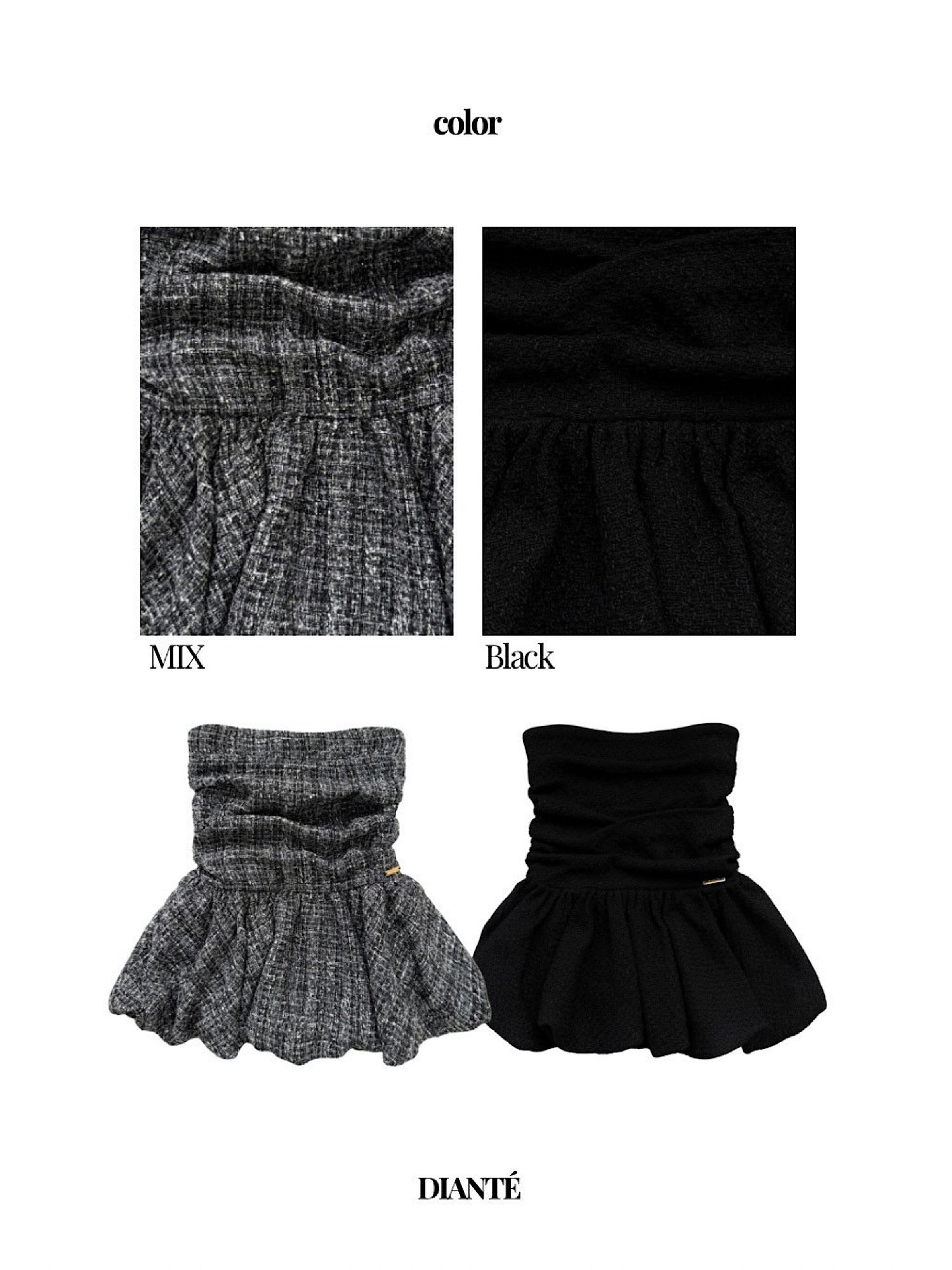 Classic tweed peplum baretop(SET UP着用可)