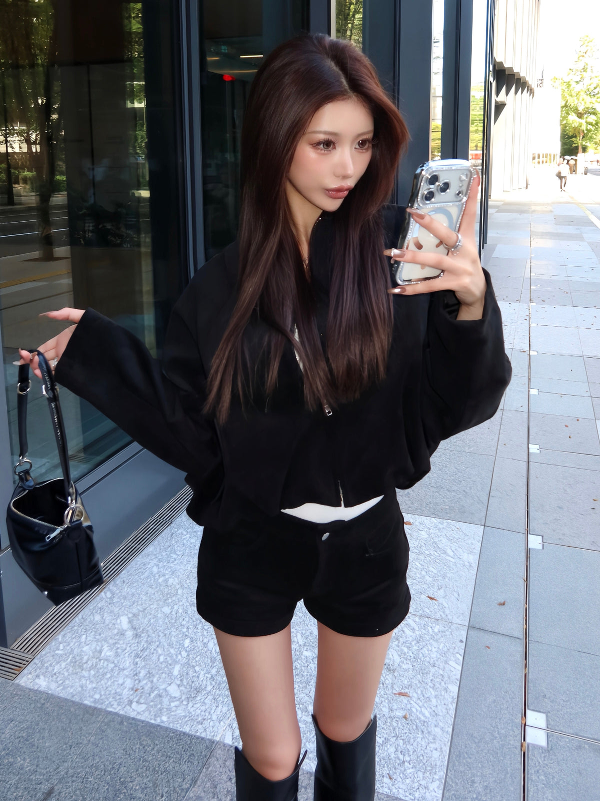 Eco suede shorts(SETUP着用可)