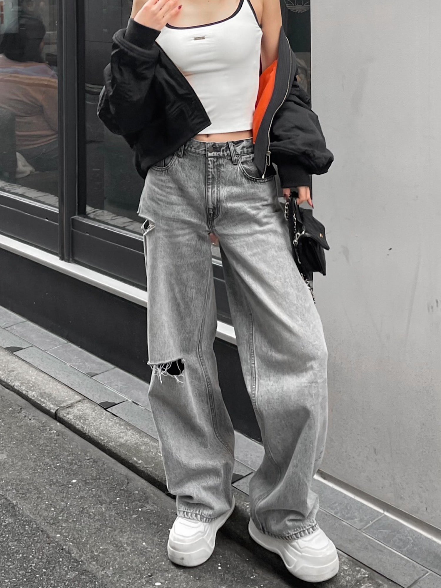 Embroidery damage denim