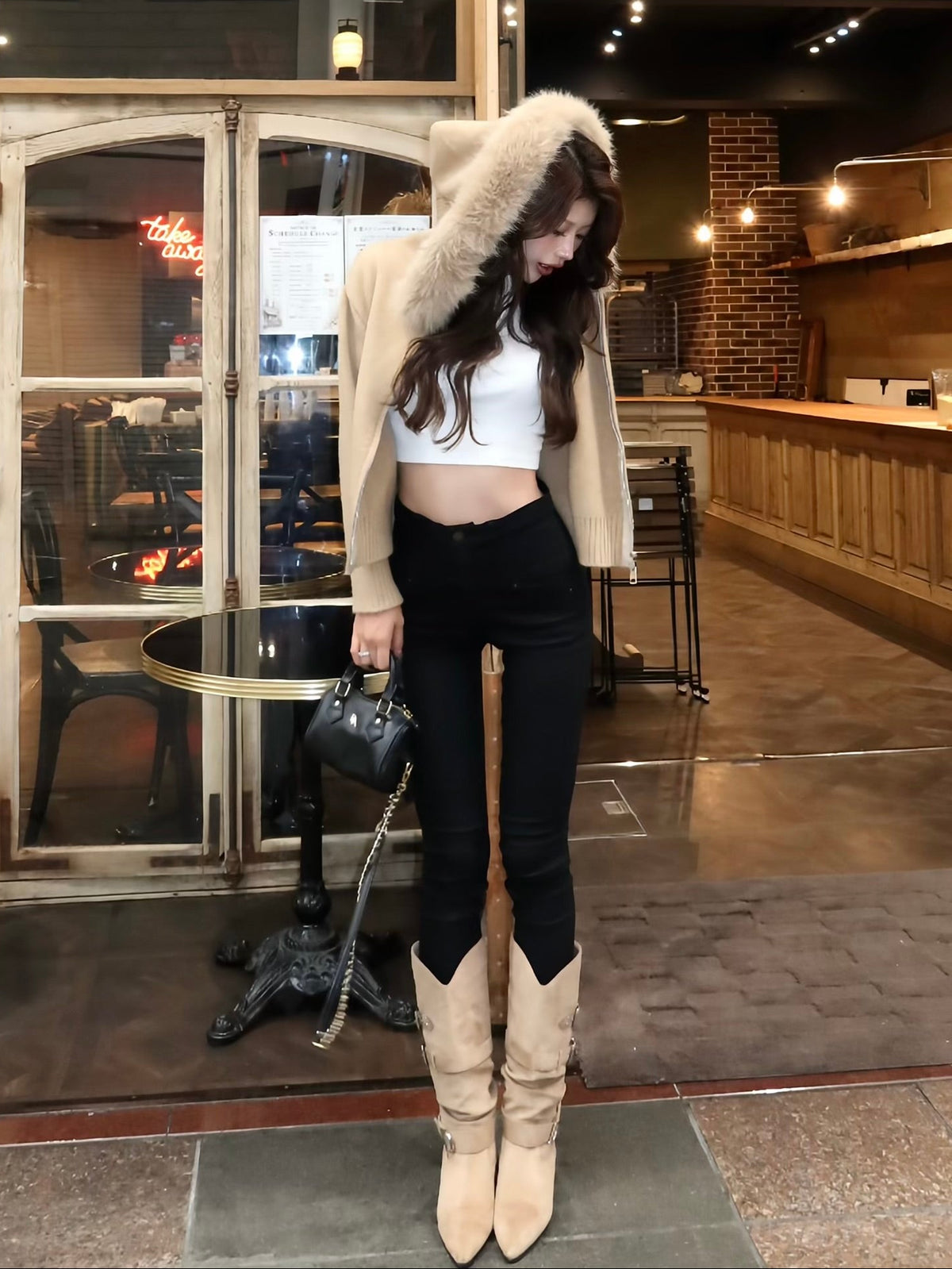 【予約】Volume fur ZIPUP knit hoodie(11月上旬発送予定)