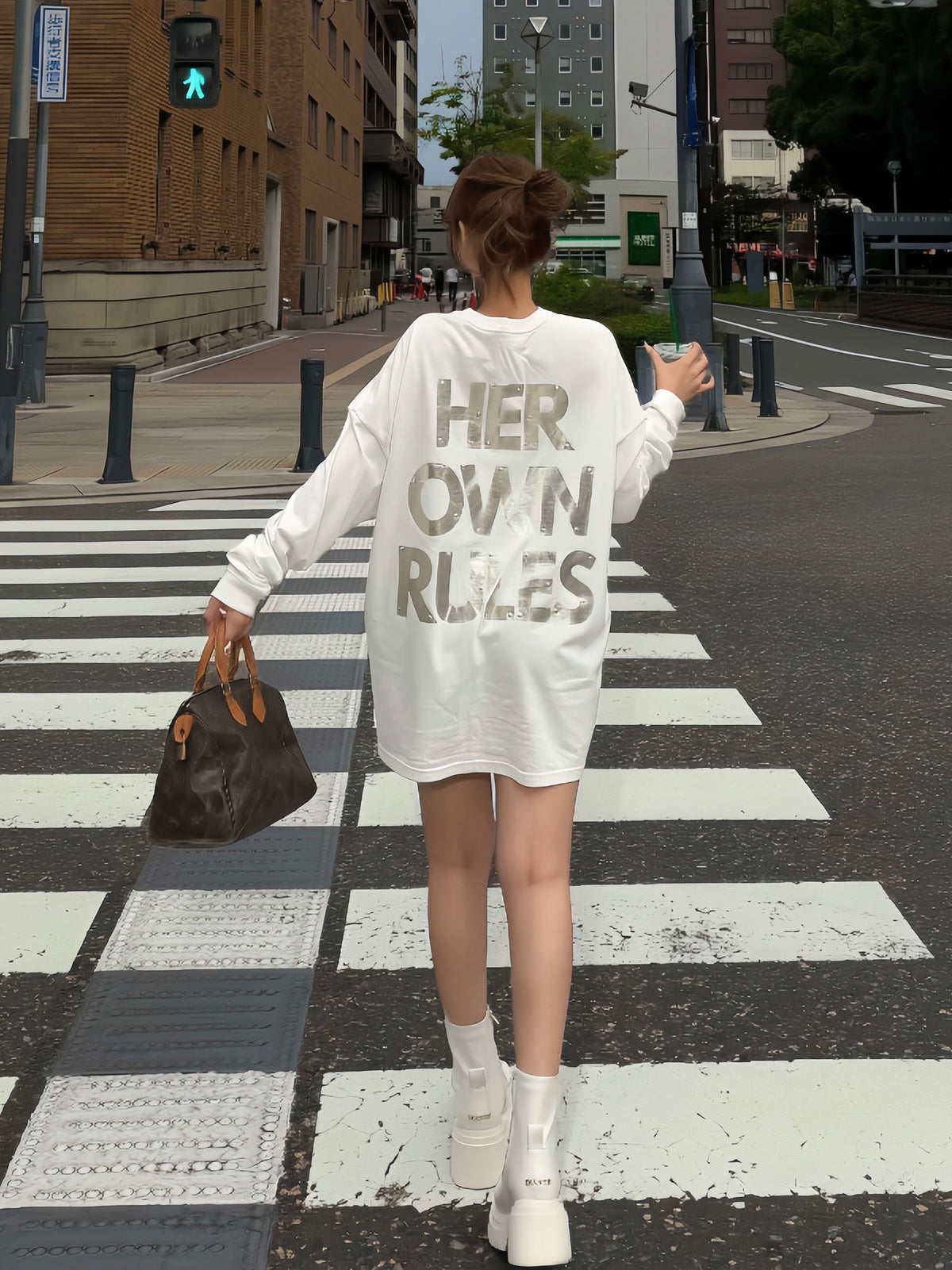 【予約】HER OWN RULES long sleeve Tee(9月下旬発送予定)