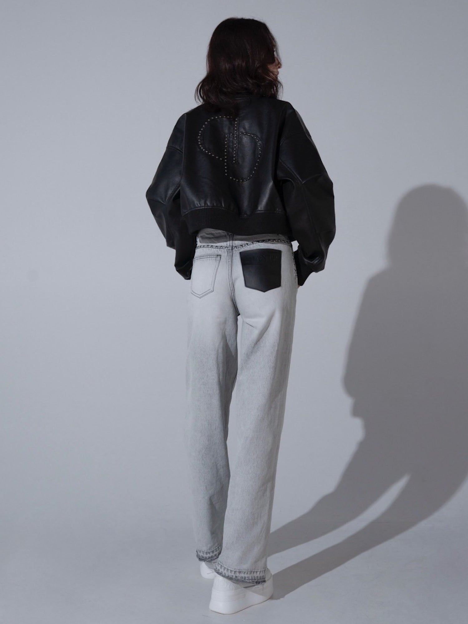 DD studs eco leather blouson