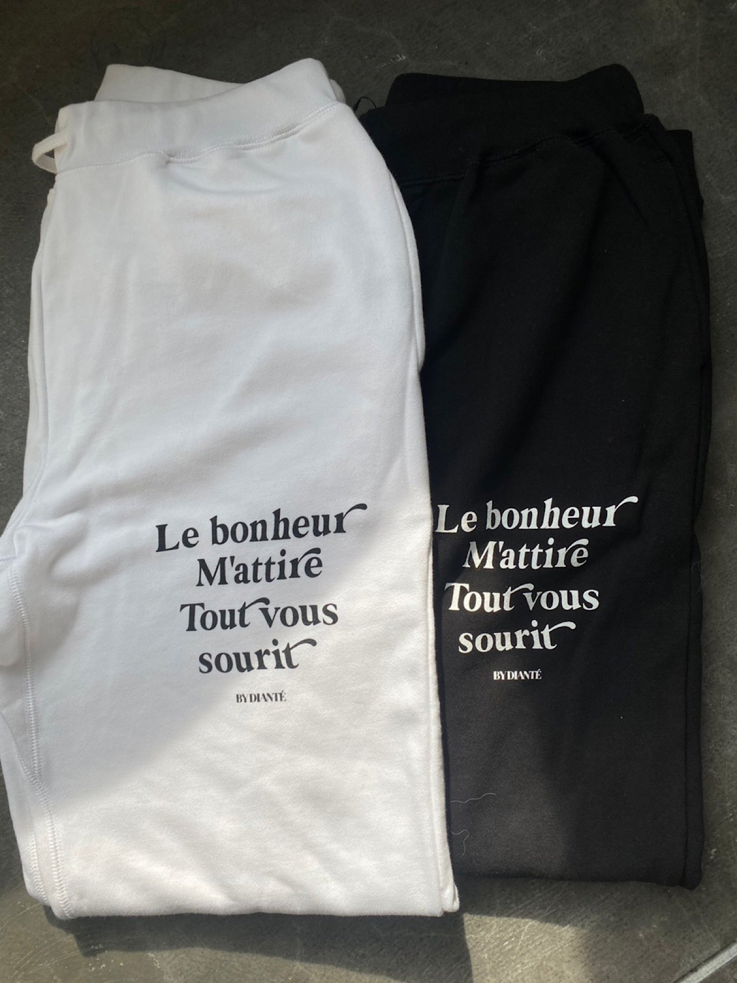 Message print sweat pants