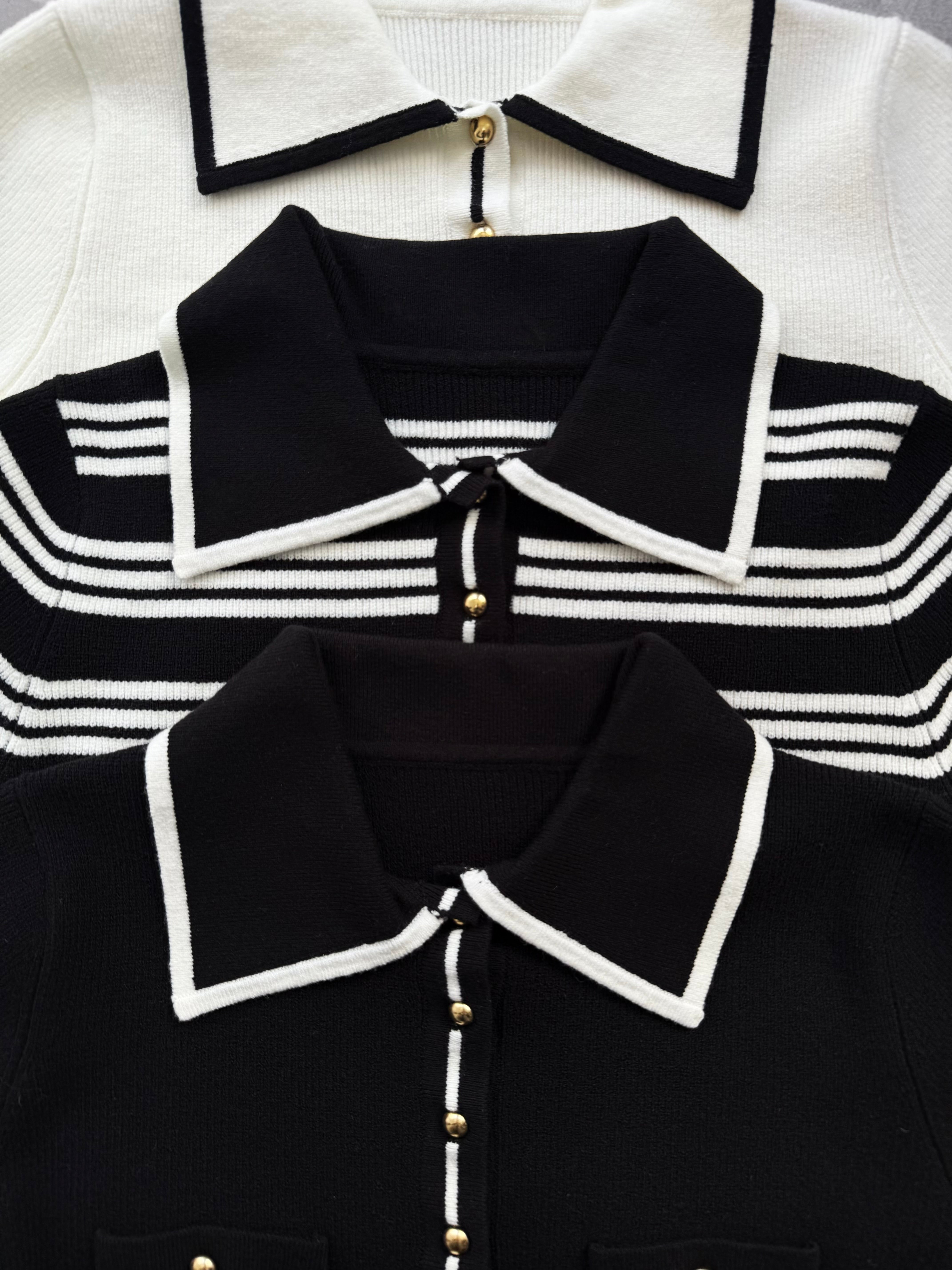 【予約】Big collar half sleeve rib knit(6月下旬発送予定)